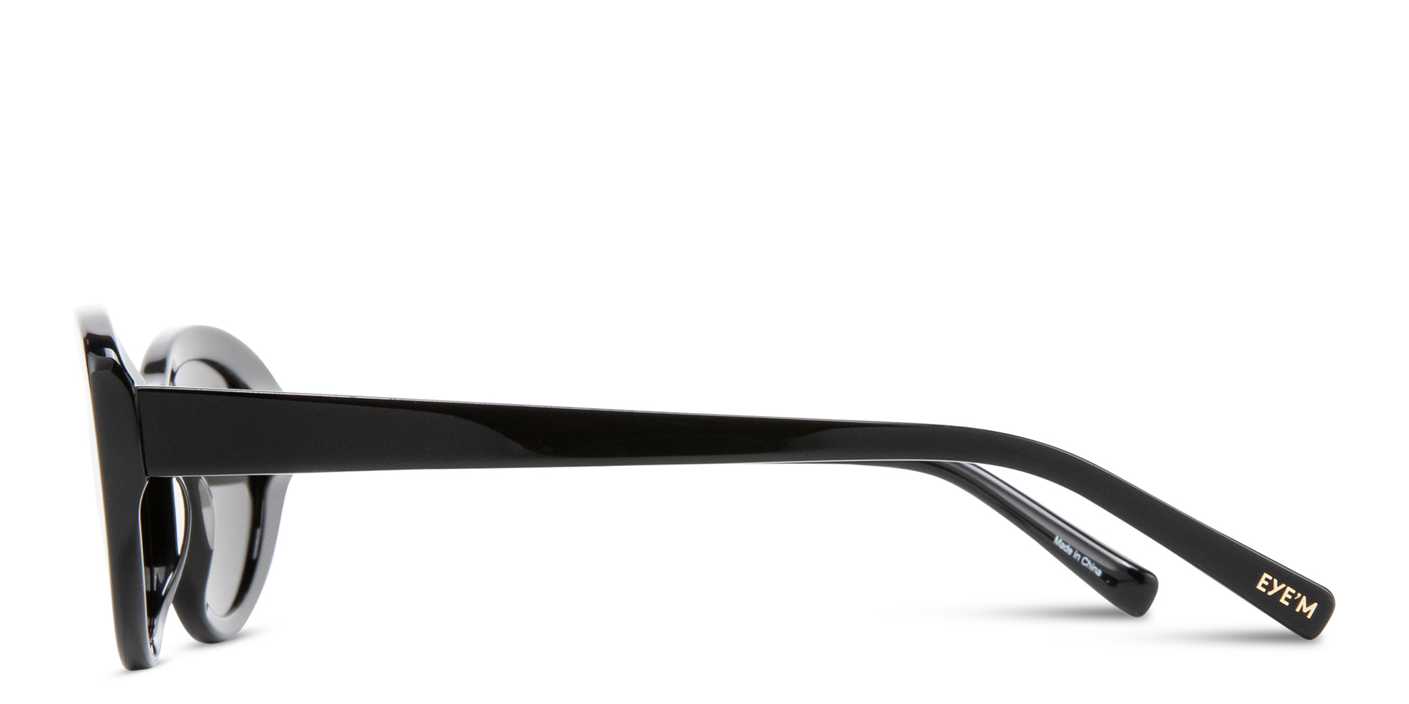 Shop EYE'M Logo Oval Sunglasses in Black online.