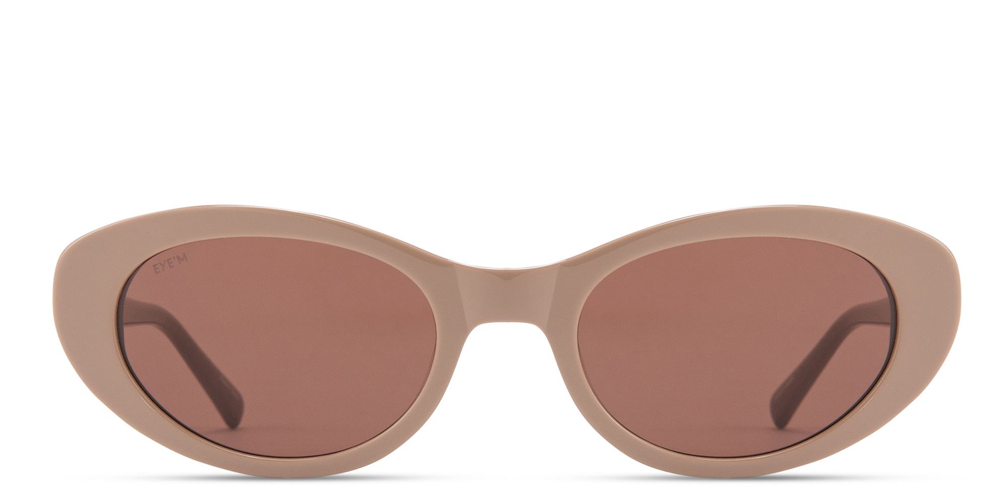 Shop EYE'M Logo Oval Sunglasses in Nude online.