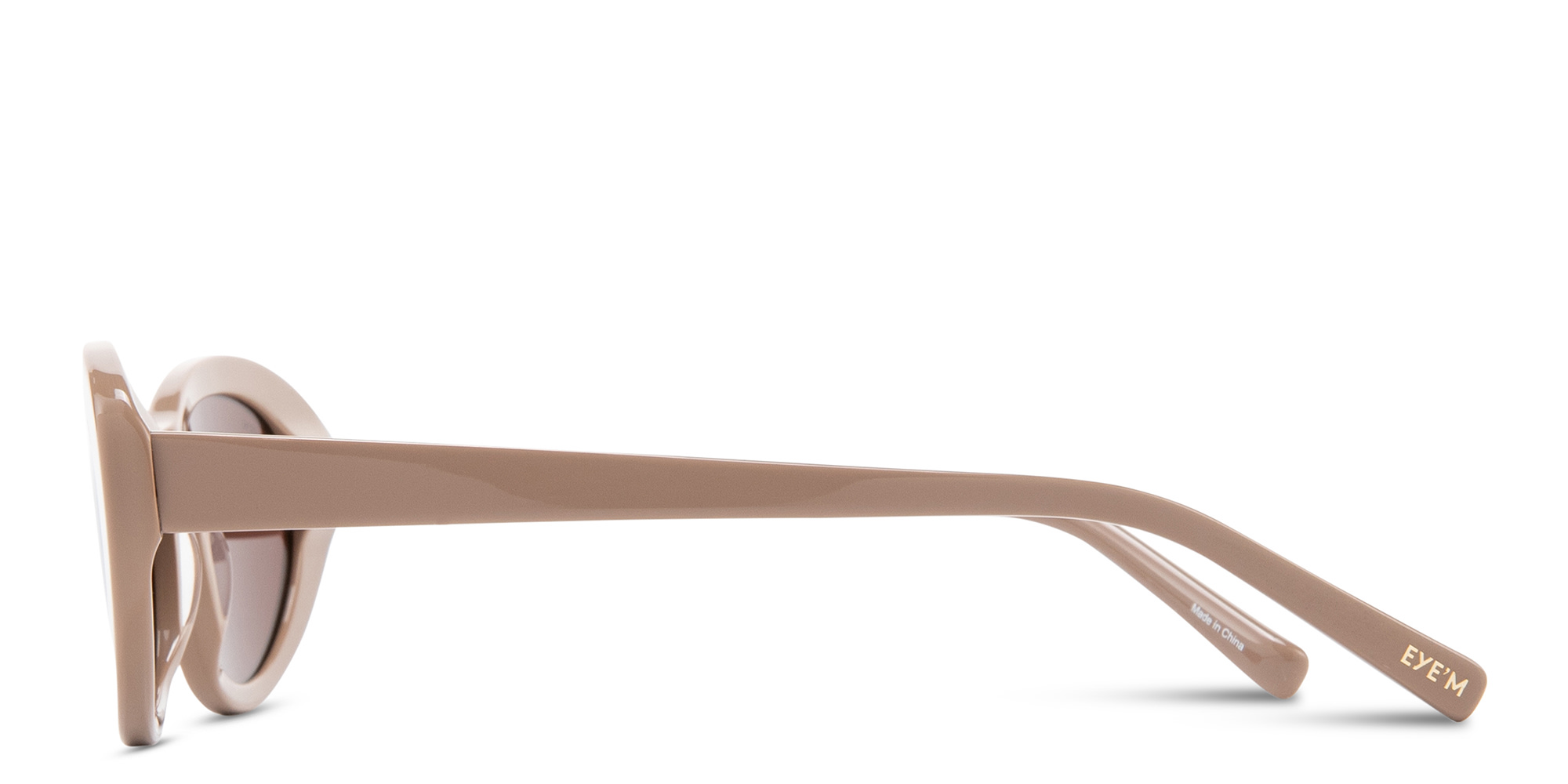 Shop EYE'M Logo Oval Sunglasses in Nude online.