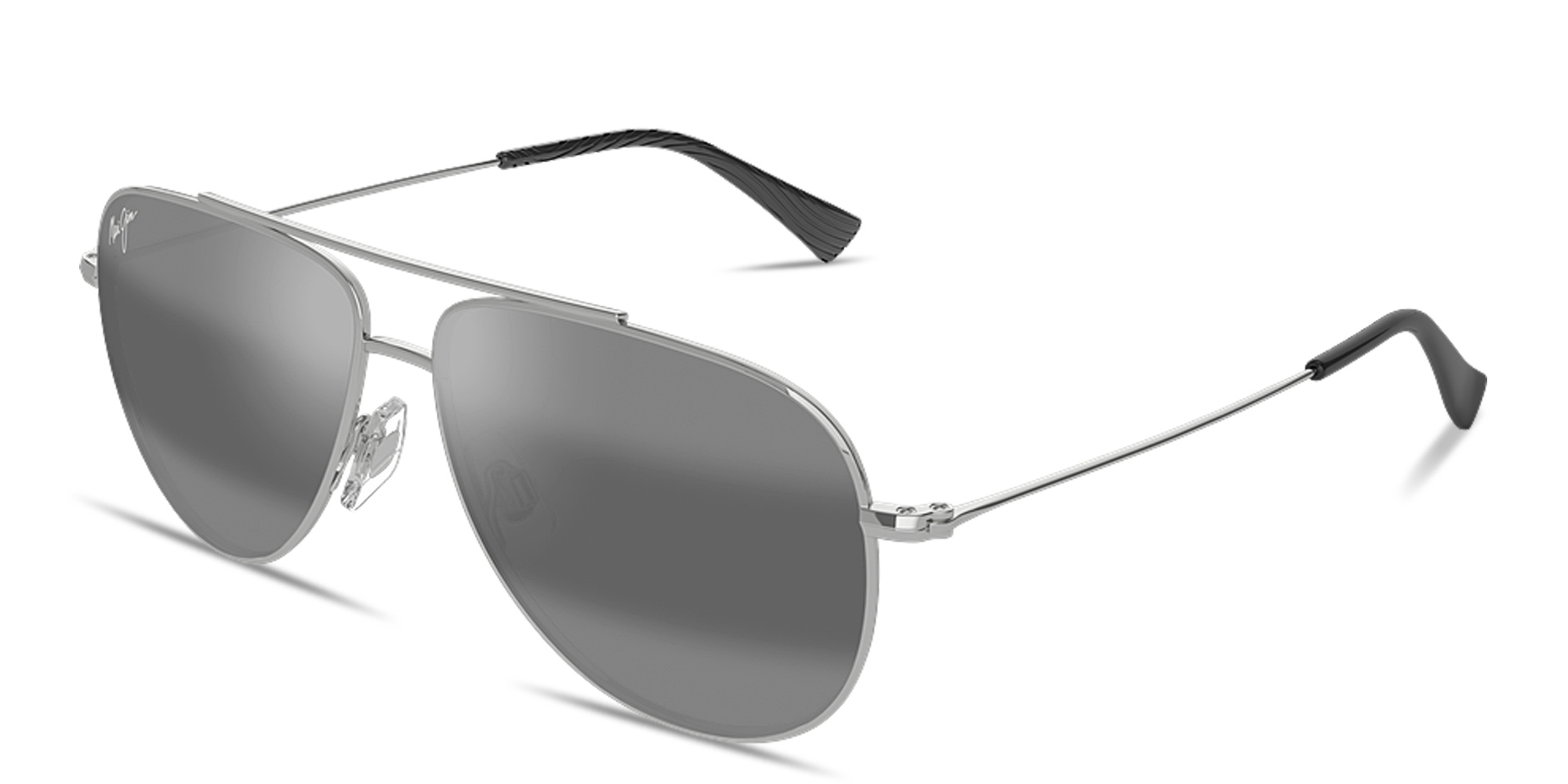 Shop Maui Jim Hau‘oli Pilot Sunglasses in Silver online.