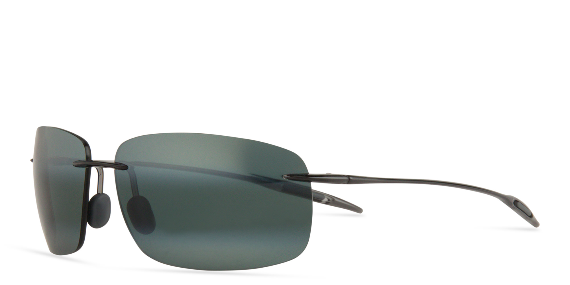 Maui Jim Breakwall Rimless Rectangle Sunglasses in Grey – Product Photo 2