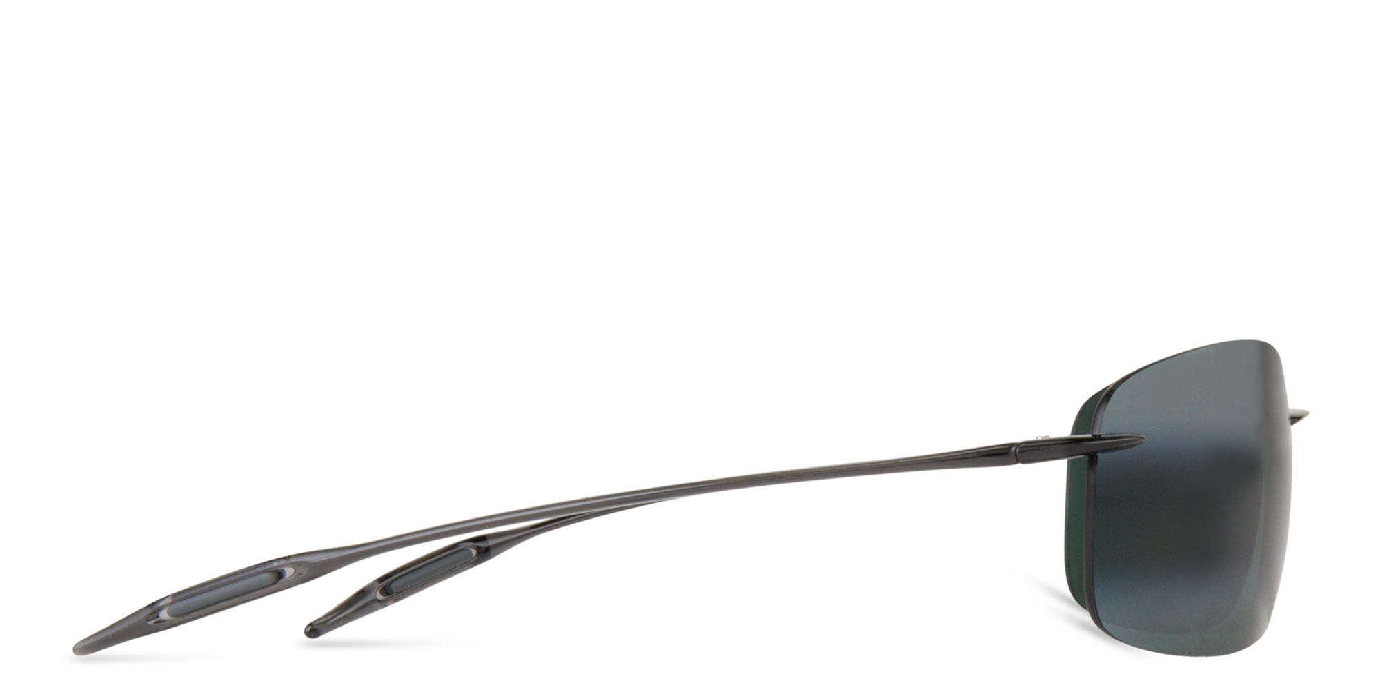 Maui Jim Breakwall Rimless Rectangle Sunglasses in Grey – Product Photo 3