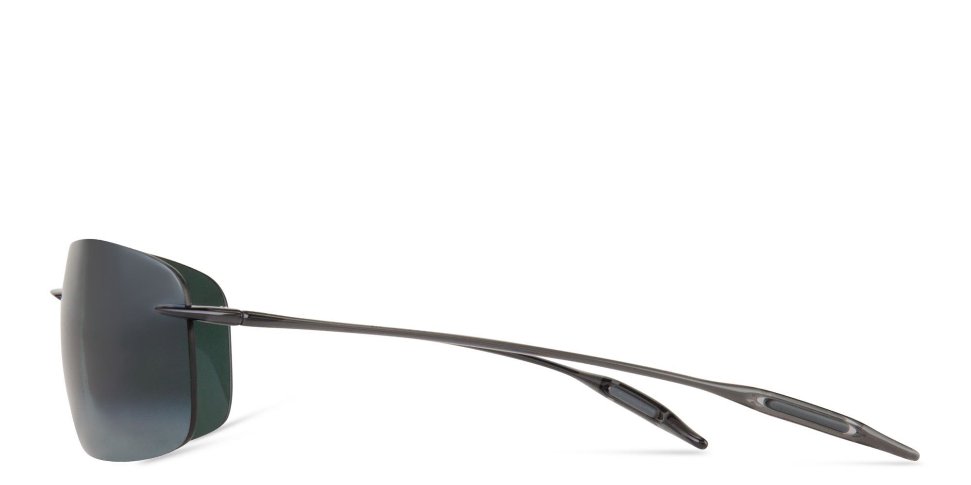 Maui Jim Breakwall Rimless Rectangle Sunglasses in Grey – Product Photo 4