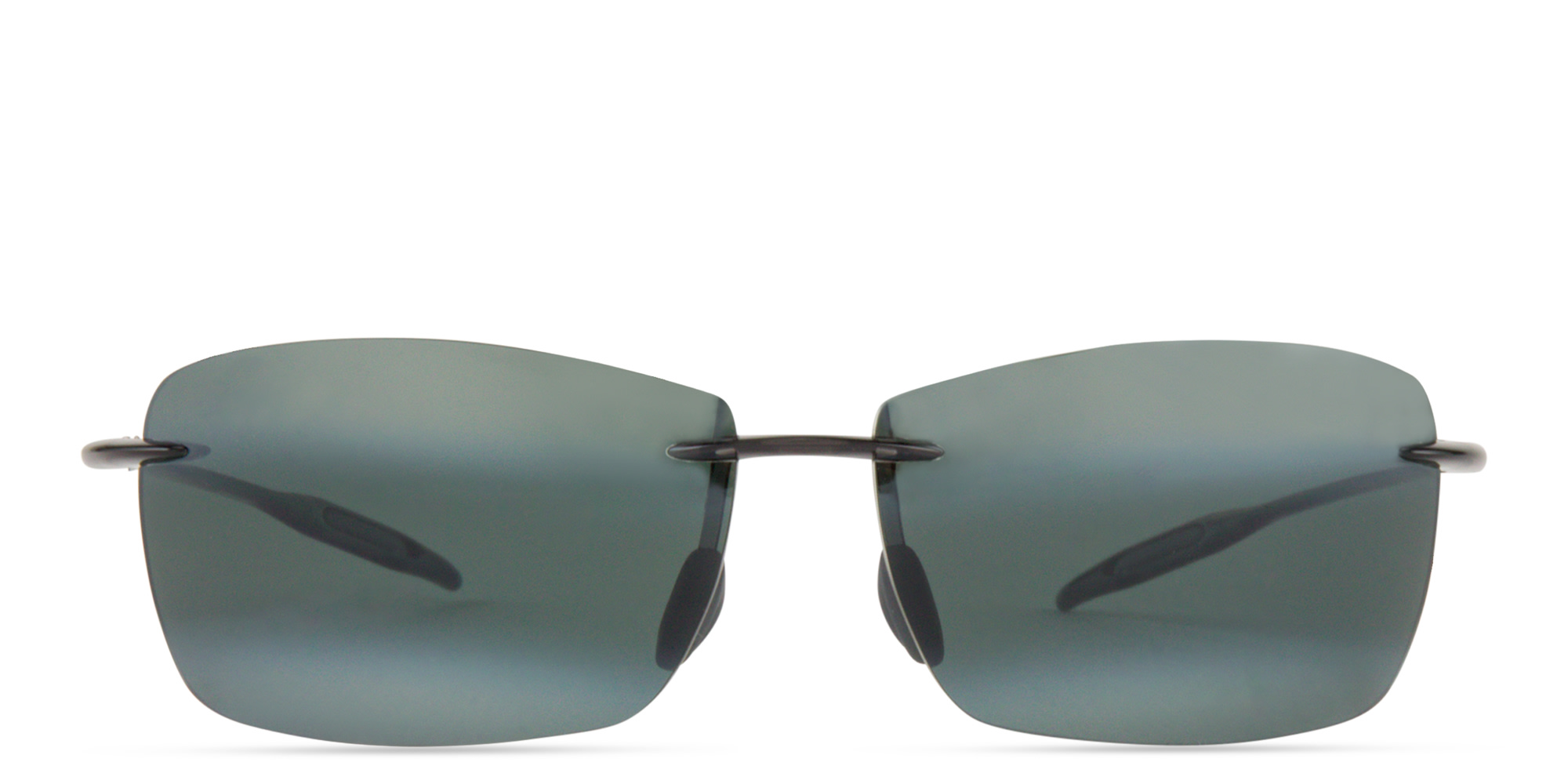 Shop Maui Jim Lighthouse Rimless Rectangle Sunglasses in Grey online.