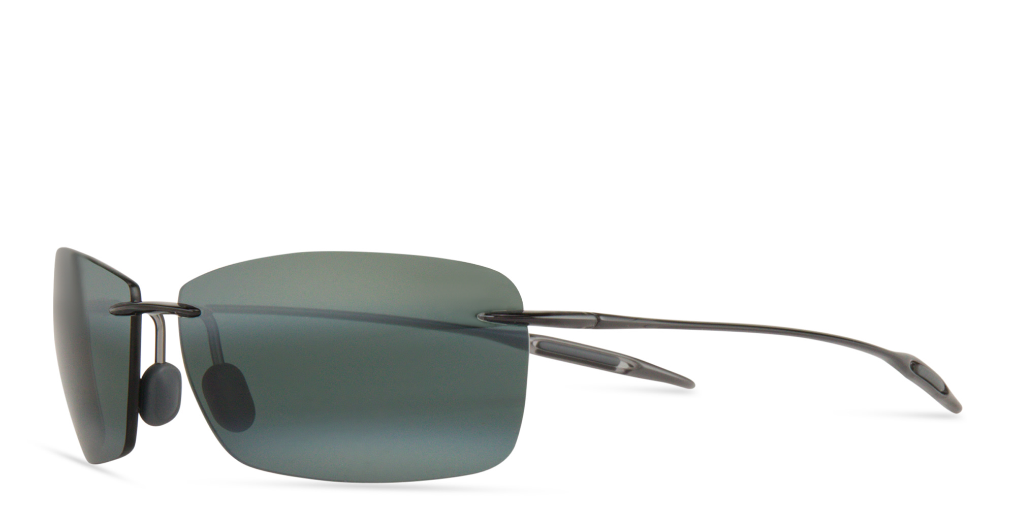 Shop Maui Jim Lighthouse Rimless Rectangle Sunglasses in Grey online.