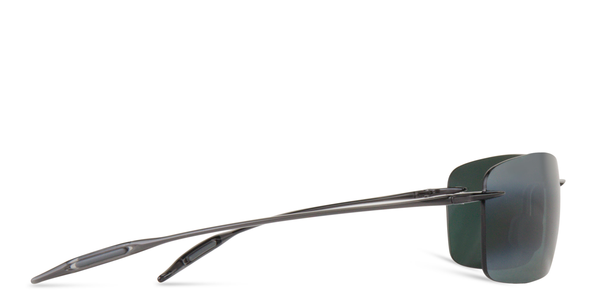 Shop Maui Jim Lighthouse Rimless Rectangle Sunglasses in Grey online.