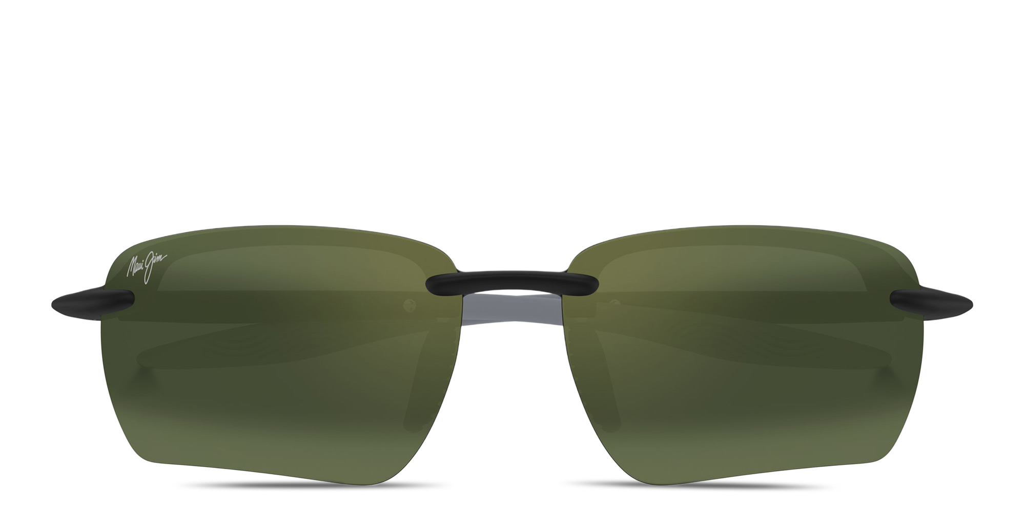 Maui Jim Pi’o Unisex Wide Rimless Irregular Sunglasses in Black – Product Photo 1