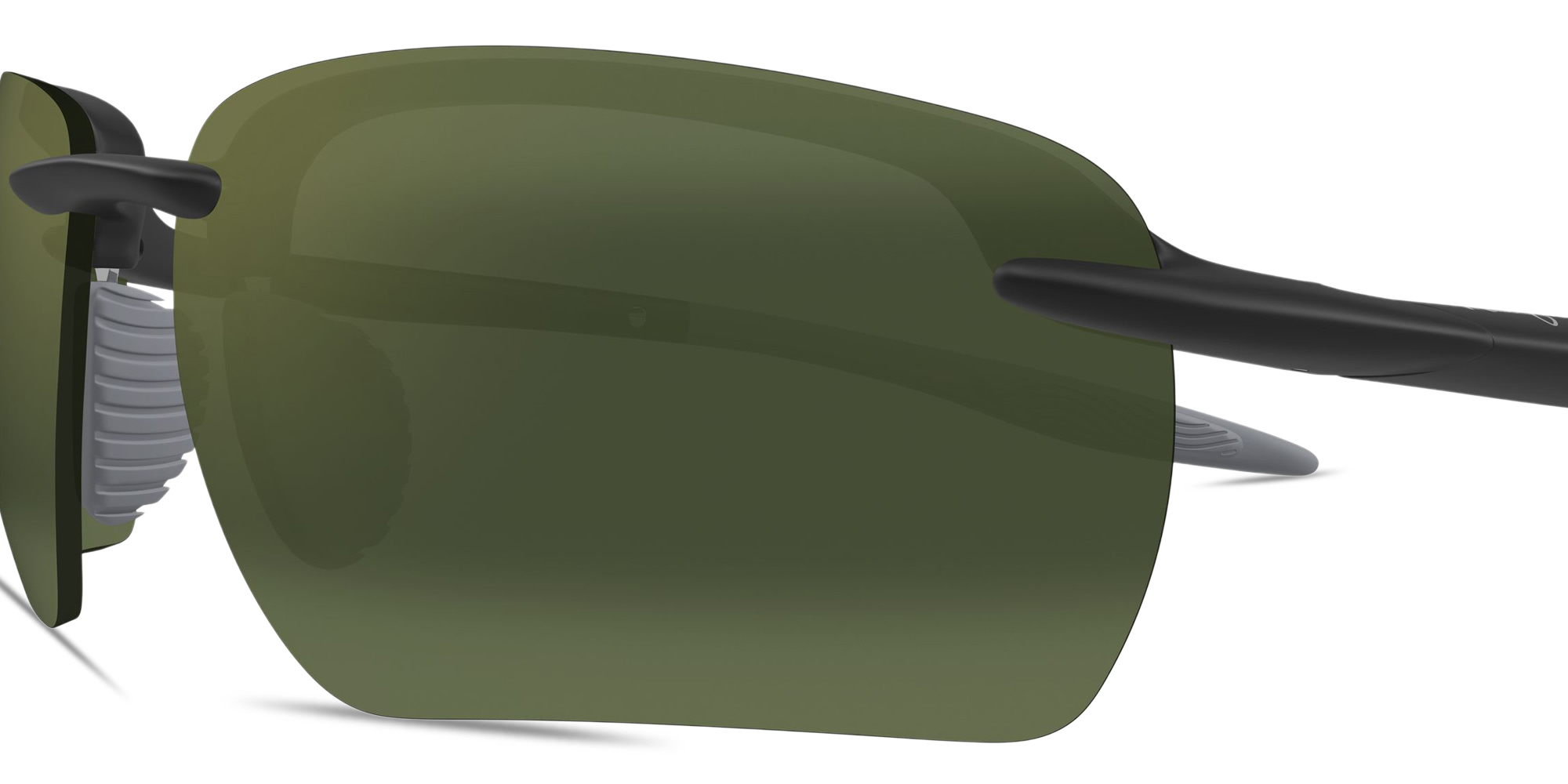 Maui Jim Pi’o Unisex Wide Rimless Irregular Sunglasses in Black – Product Photo 3