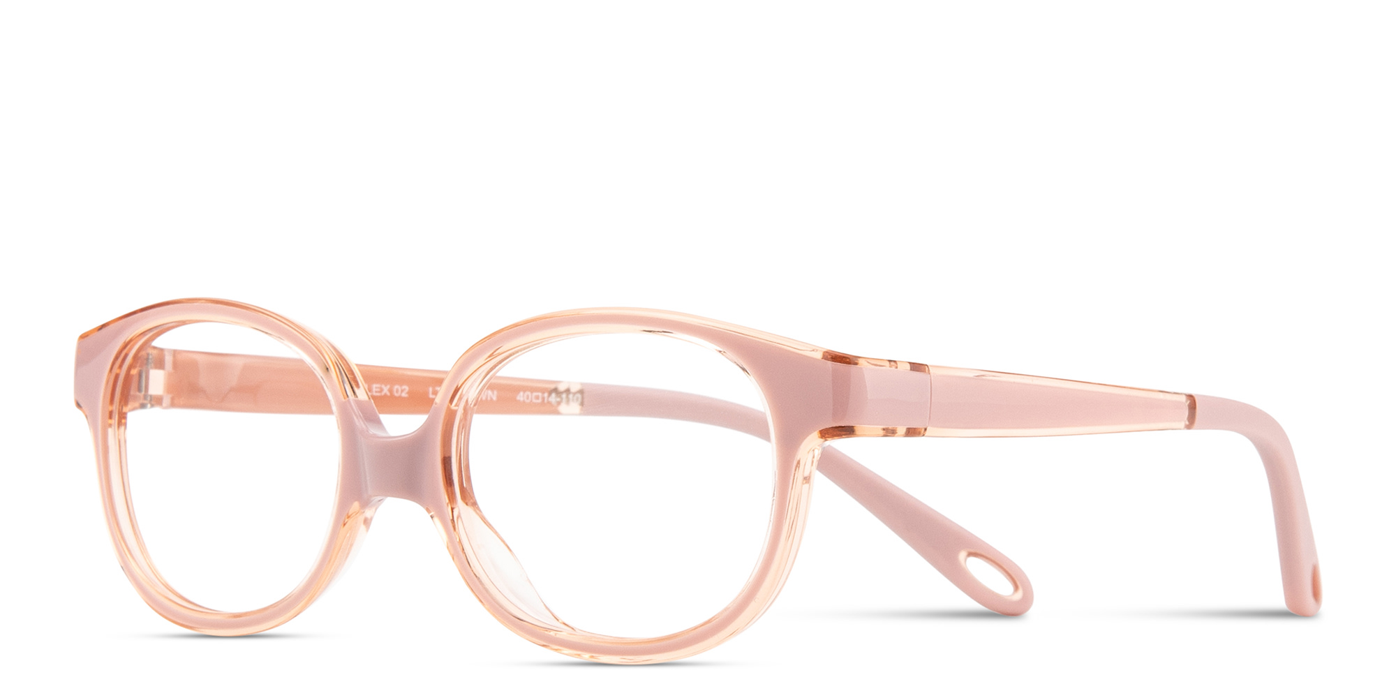 Shop SPIN ON8 Kids Round Eyeglasses in Transparent light brown online.