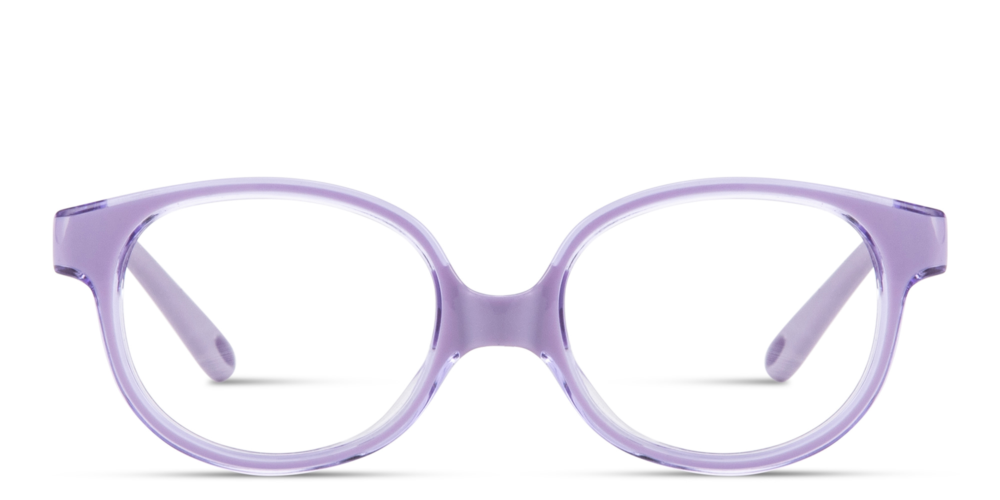 Shop SPIN ON8 Kids Round Eyeglasses in Transparent Purple online.