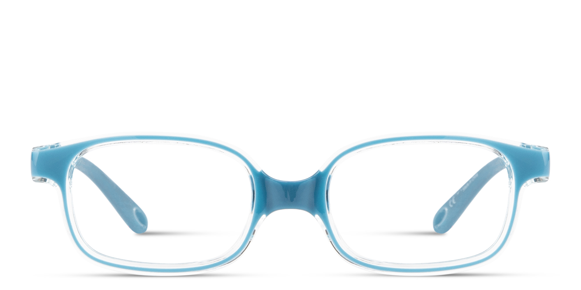 Shop SPIN ON8 Kids Rectangle Eyeglasses in Transparent Light Blue online.