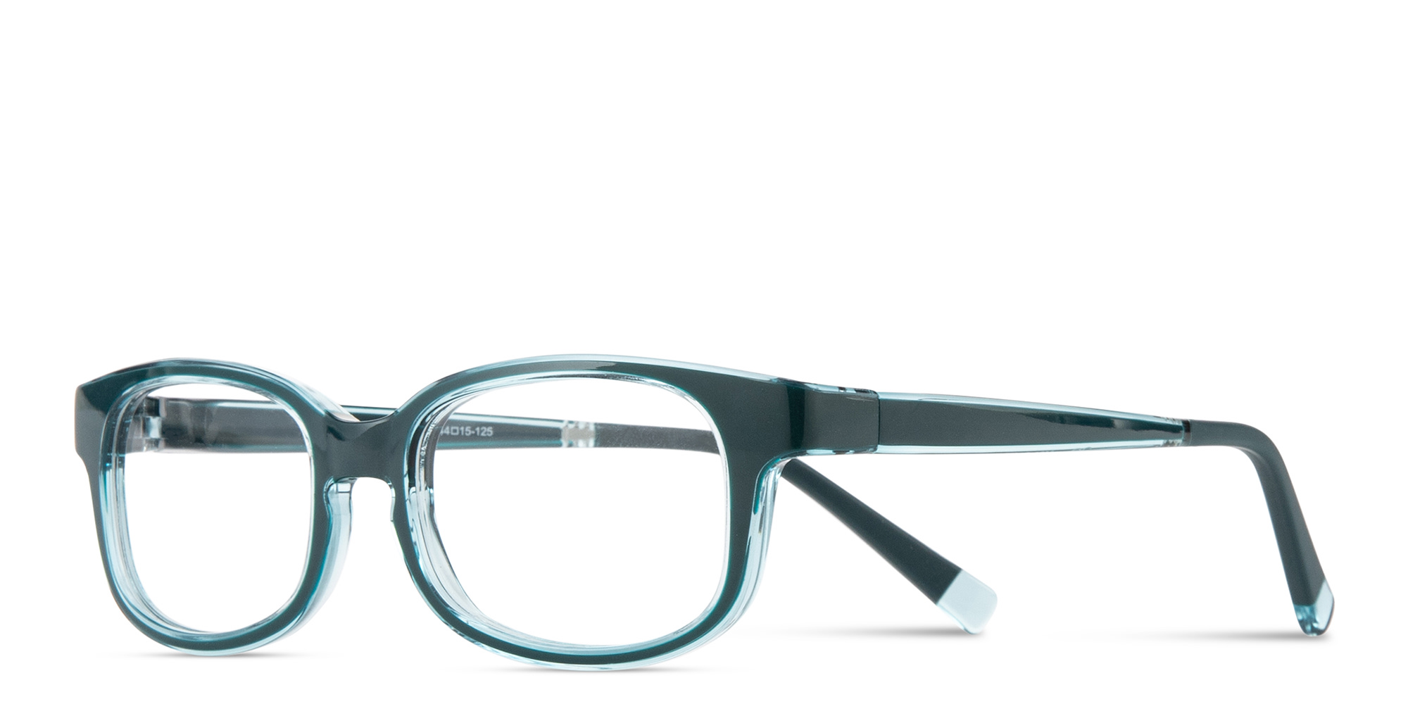 Shop SPIN ON8 Kids Rectangle Eyeglasses in Transparent Green online.