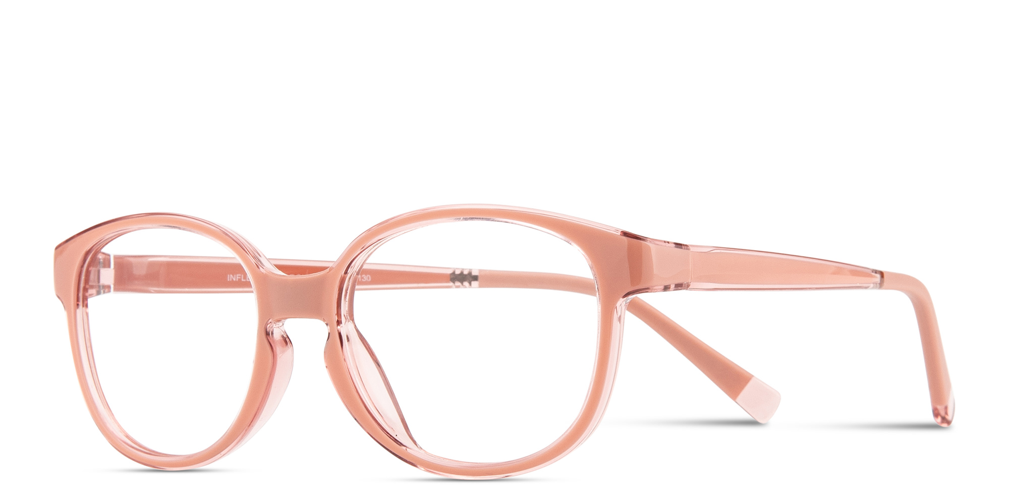 Shop SPIN ON8 Kids Round Eyeglasses in Transparent Pink online.