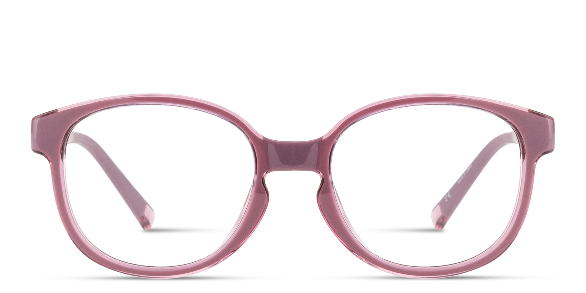 Shop SPIN ON8 Kids Round Eyeglasses in Transparent Purple online.