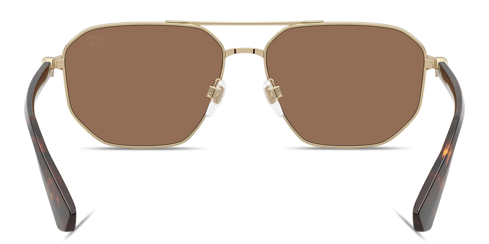 Shop BURBERRY Logo Signature Pilot Sunglasses in Light Gold online.