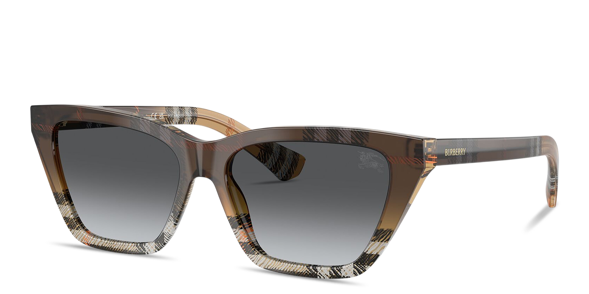 تسوق نظارات شمسية طراز كات آي بنقشة المربّعات بربري بلون نقشة المربّعات الرملية أونلاين.