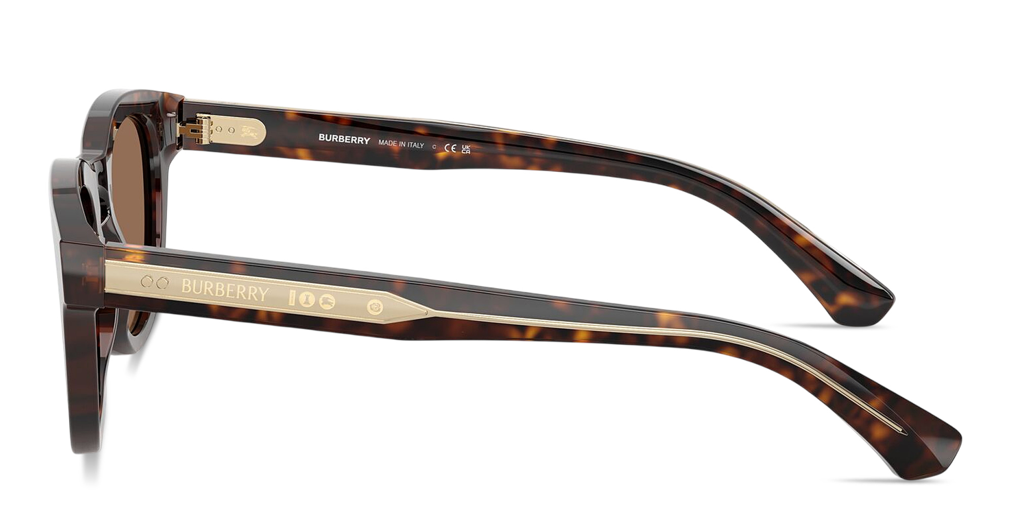 Shop BURBERRY Logo Signature Panthos Sunglasses in Dark Havana online.