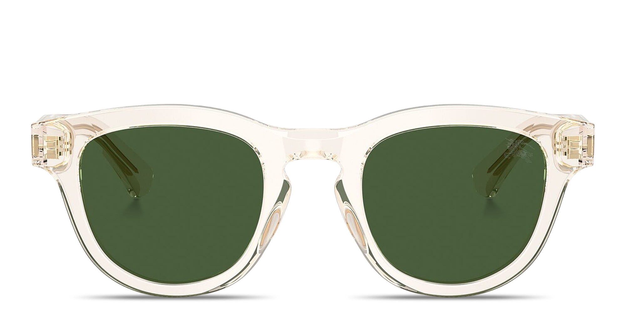 Shop BURBERRY Logo Signature Panthos Sunglasses in Transparent Yellow online.