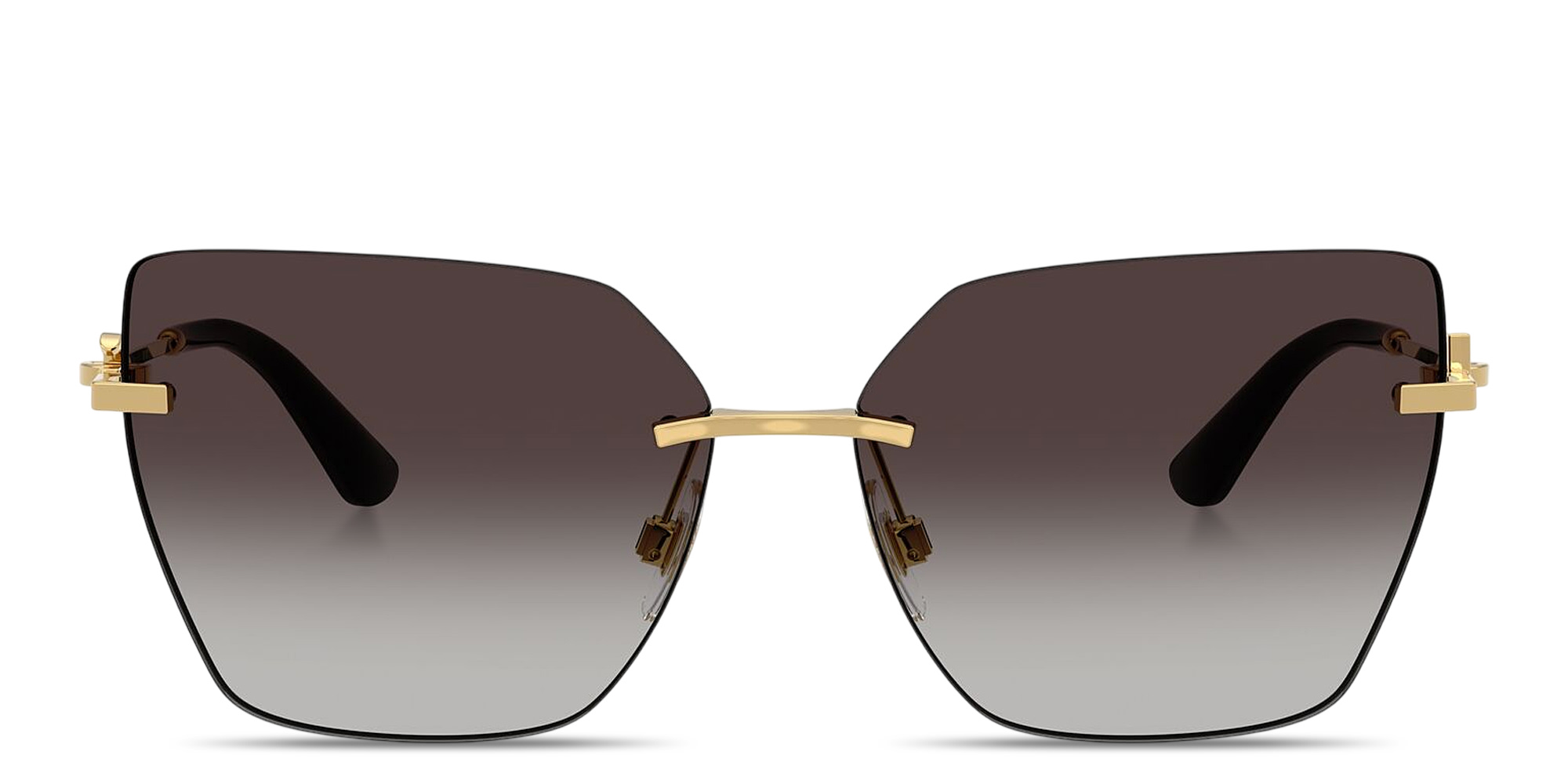 Shop Dolce & Gabbana DG Rimless Cat-Eye Sunglasses in Gold online.