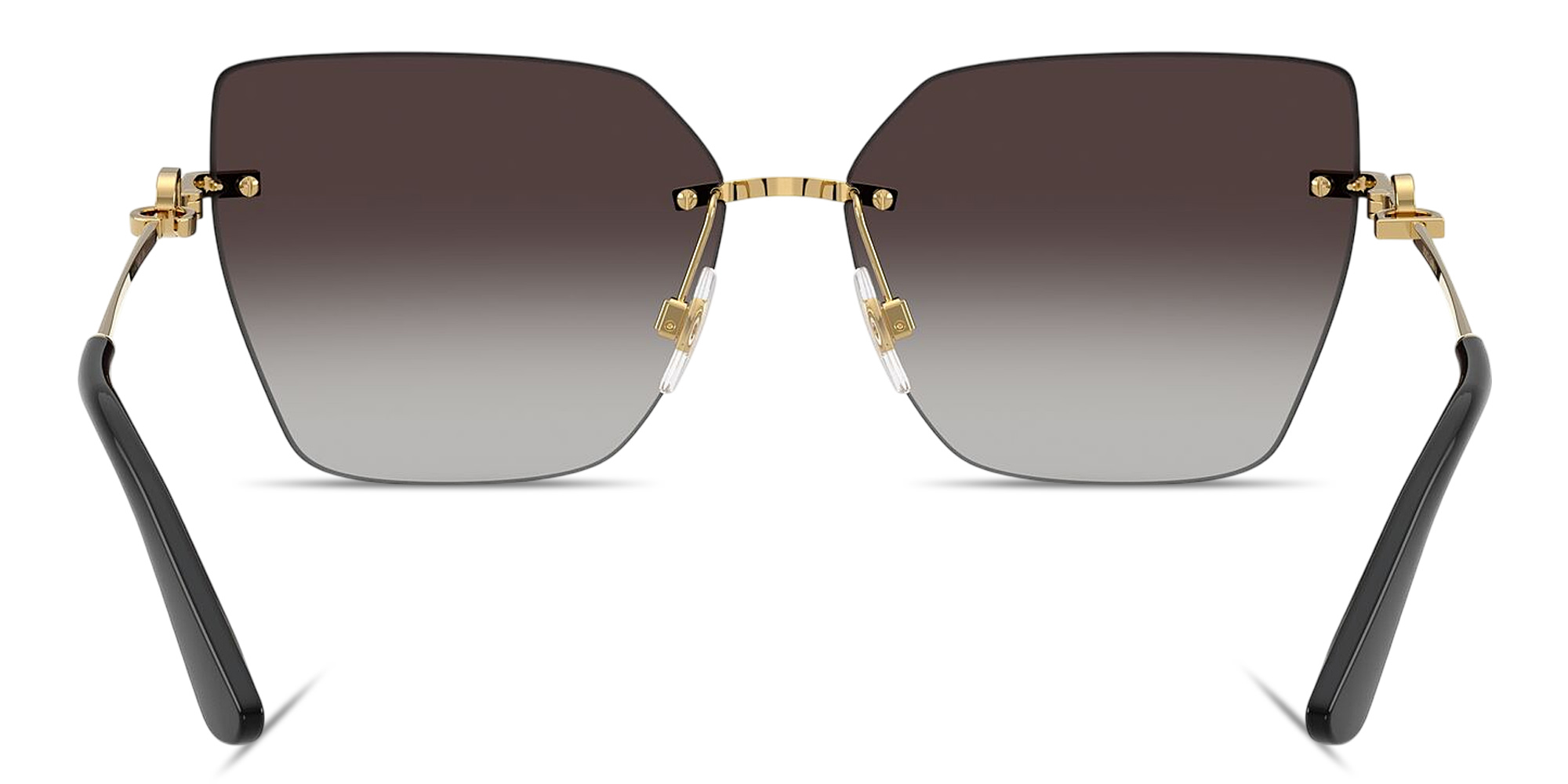 Shop Dolce & Gabbana DG Rimless Cat-Eye Sunglasses in Gold online.