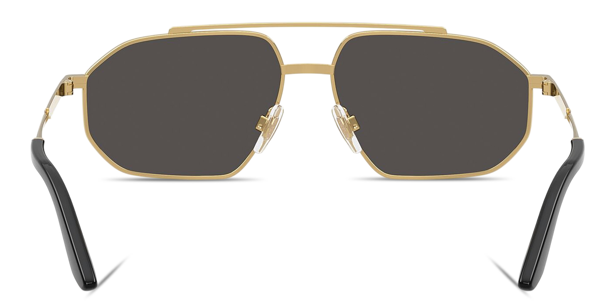 Shop Dolce & Gabbana Engraved Logo Pilot Sunglasses in Gold & Silver online.