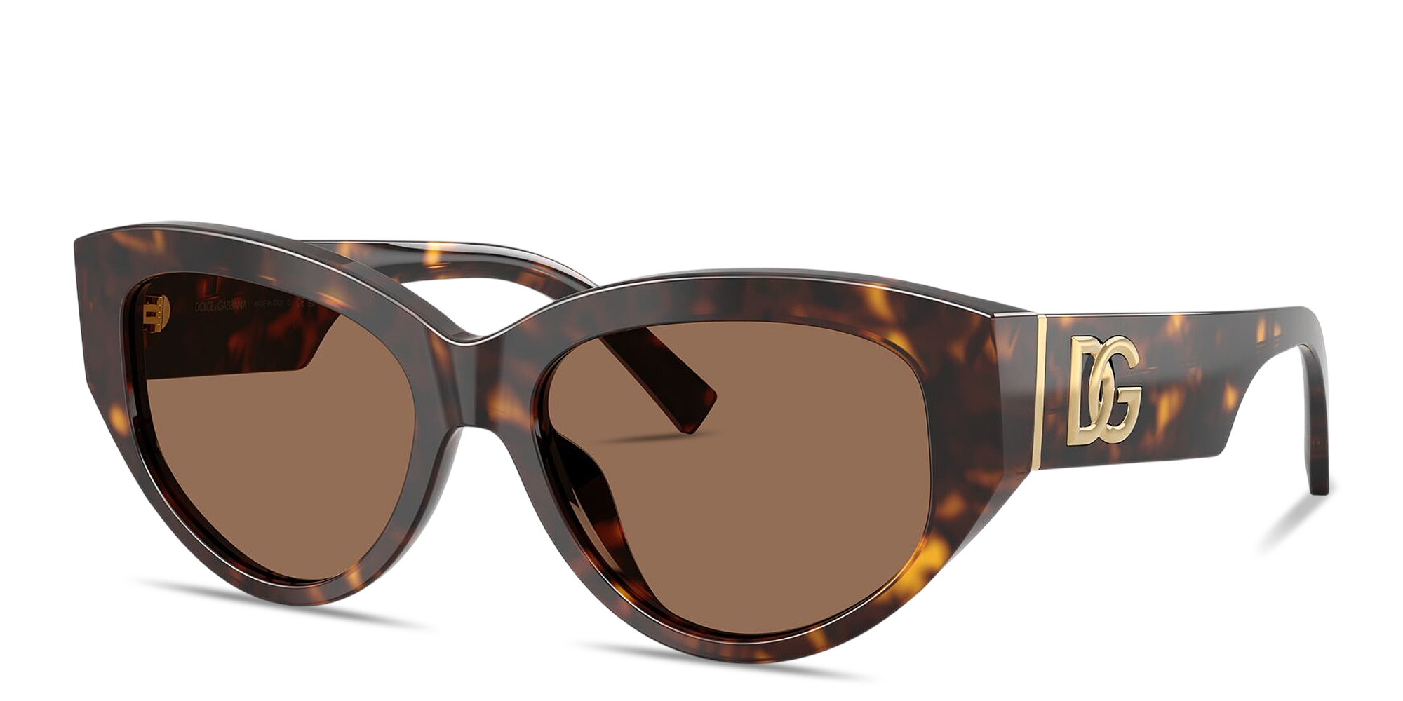 Shop Dolce & Gabbana DG Cat-Eye Sunglasses in Havana online.