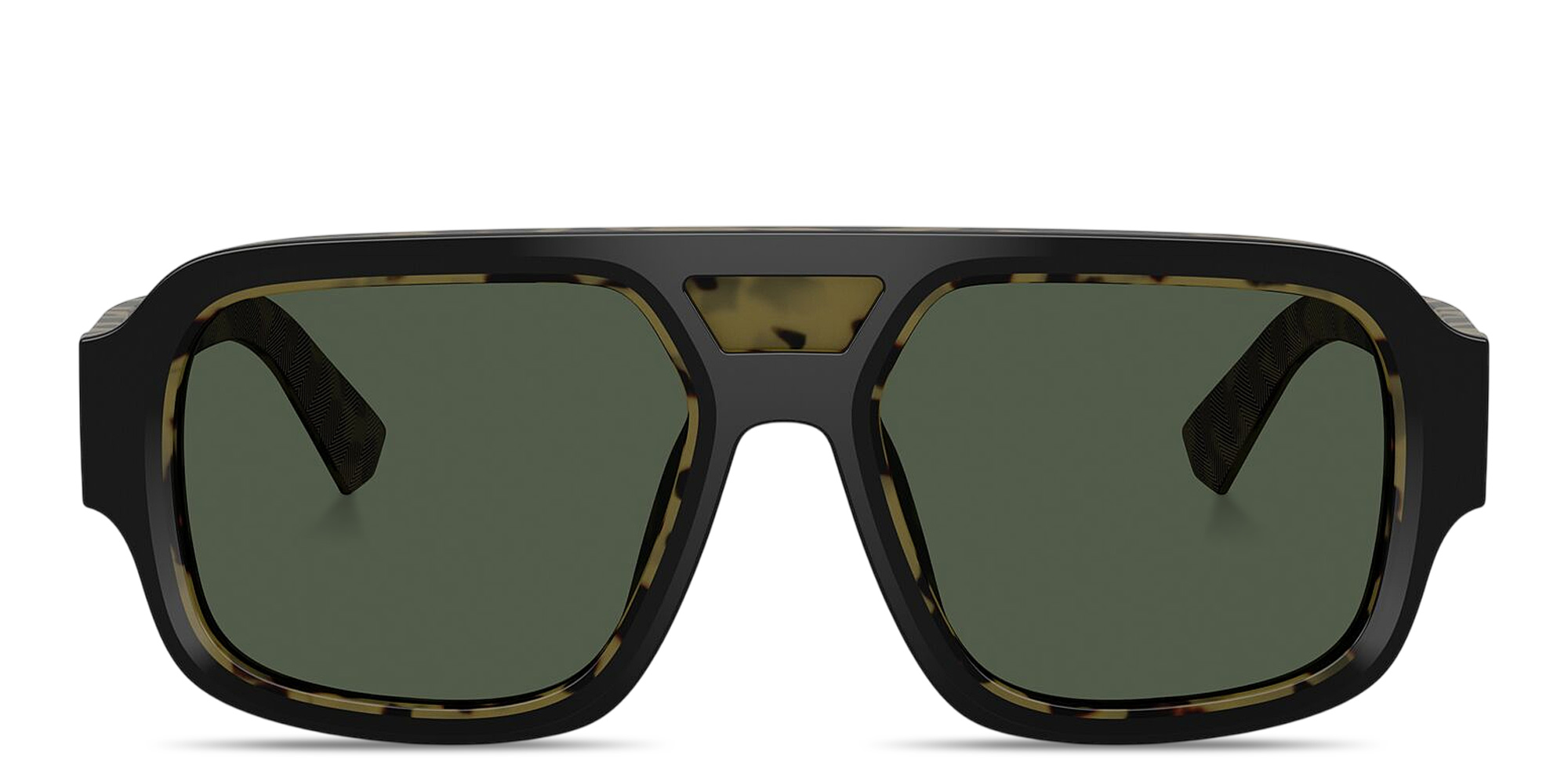 Shop Dolce & Gabbana Logo Signature Square Sunglasses in Black On Yellow Havana online.