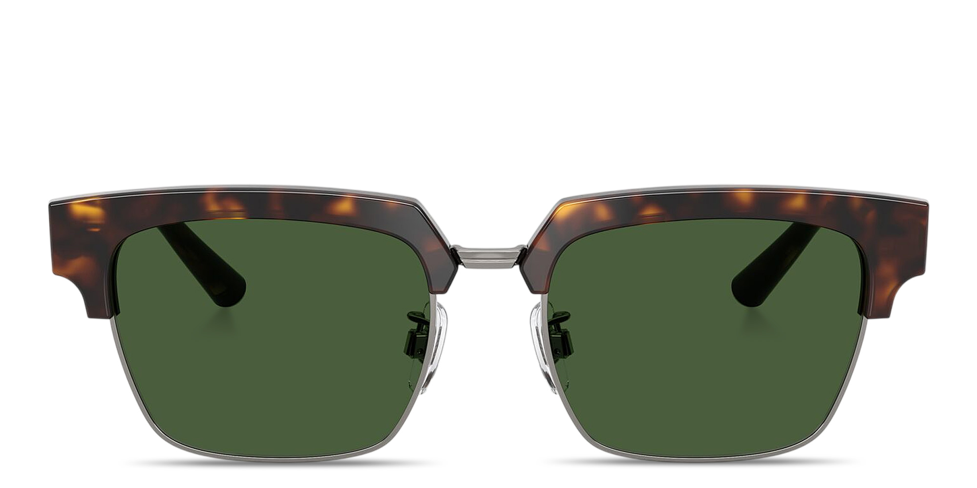 Shop Dolce & Gabbana Engraved Logo Square Sunglasses in Havana online.