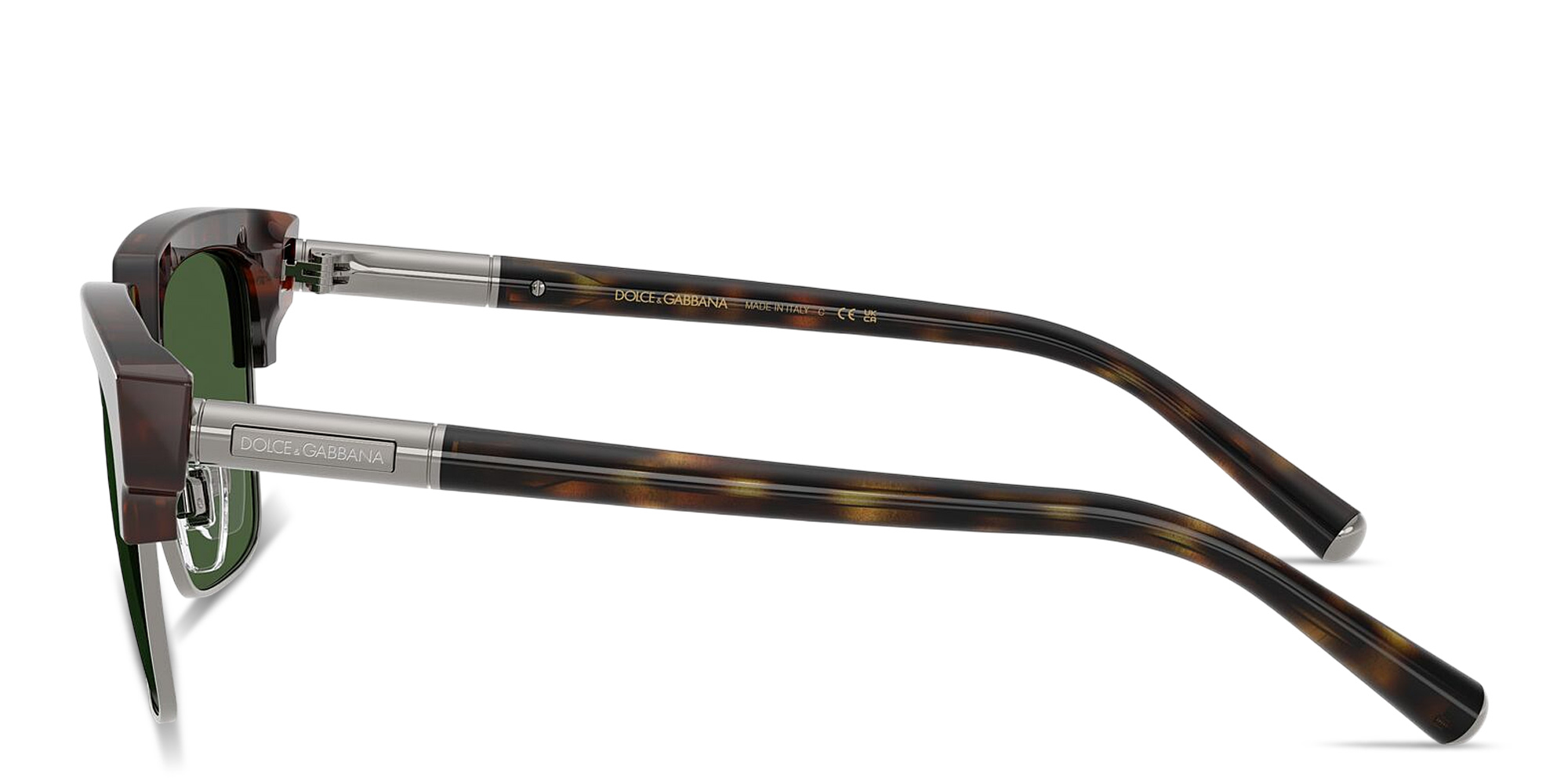 Shop Dolce & Gabbana Engraved Logo Square Sunglasses in Havana online.