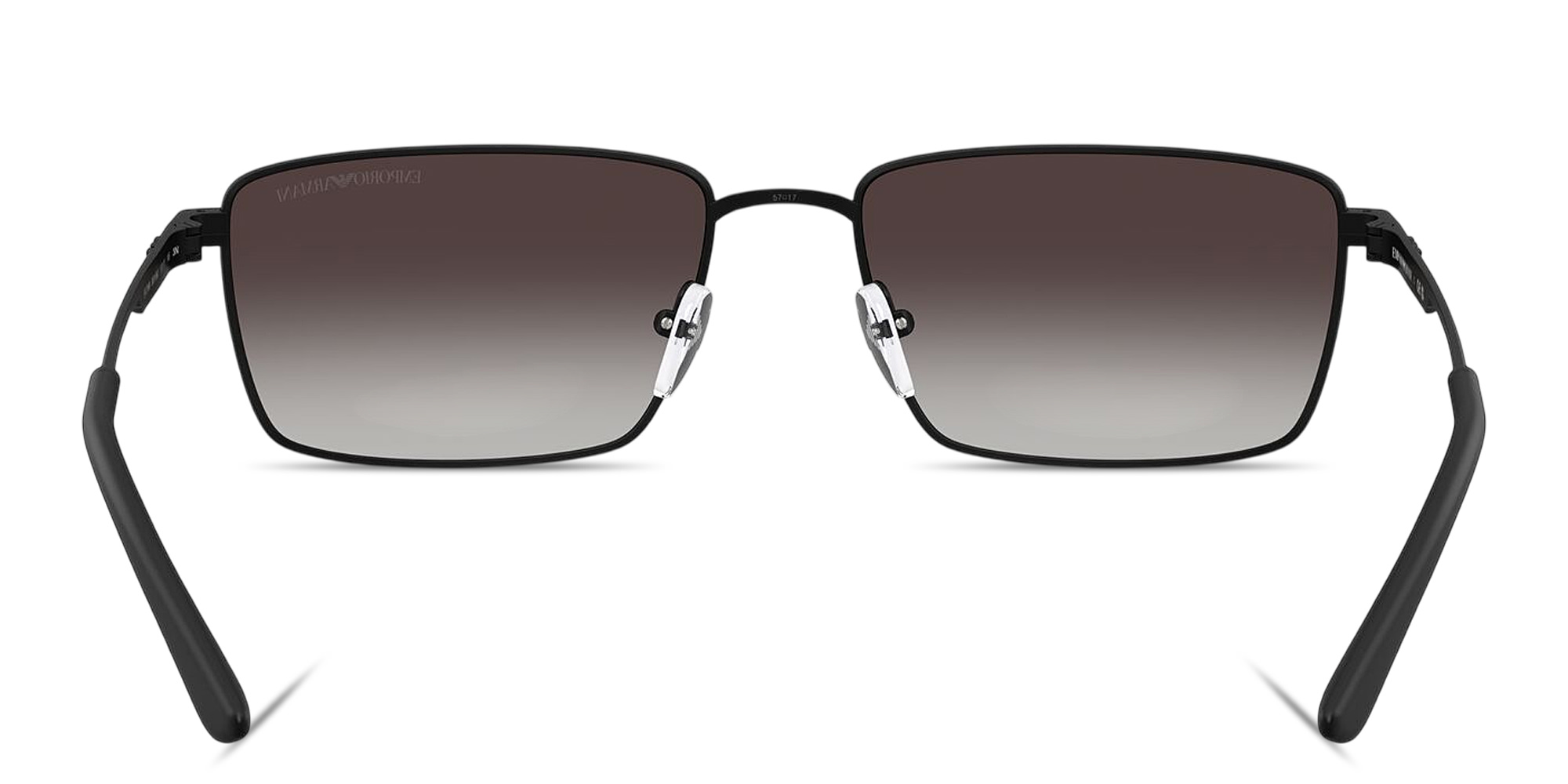 Shop Emporio Armani Eagle Logo Rectangle Sunglasses in Matte Black online.