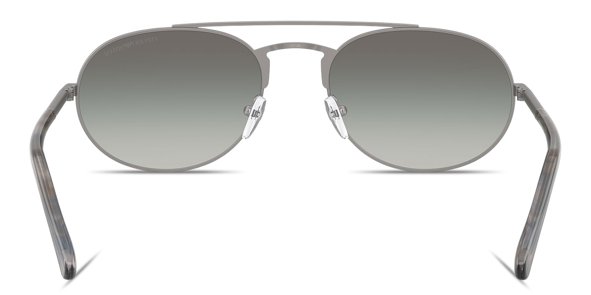Emporio Armani Engraved Logo Pilot Sunglasses in Matte Gunmetal – Product Photo 4