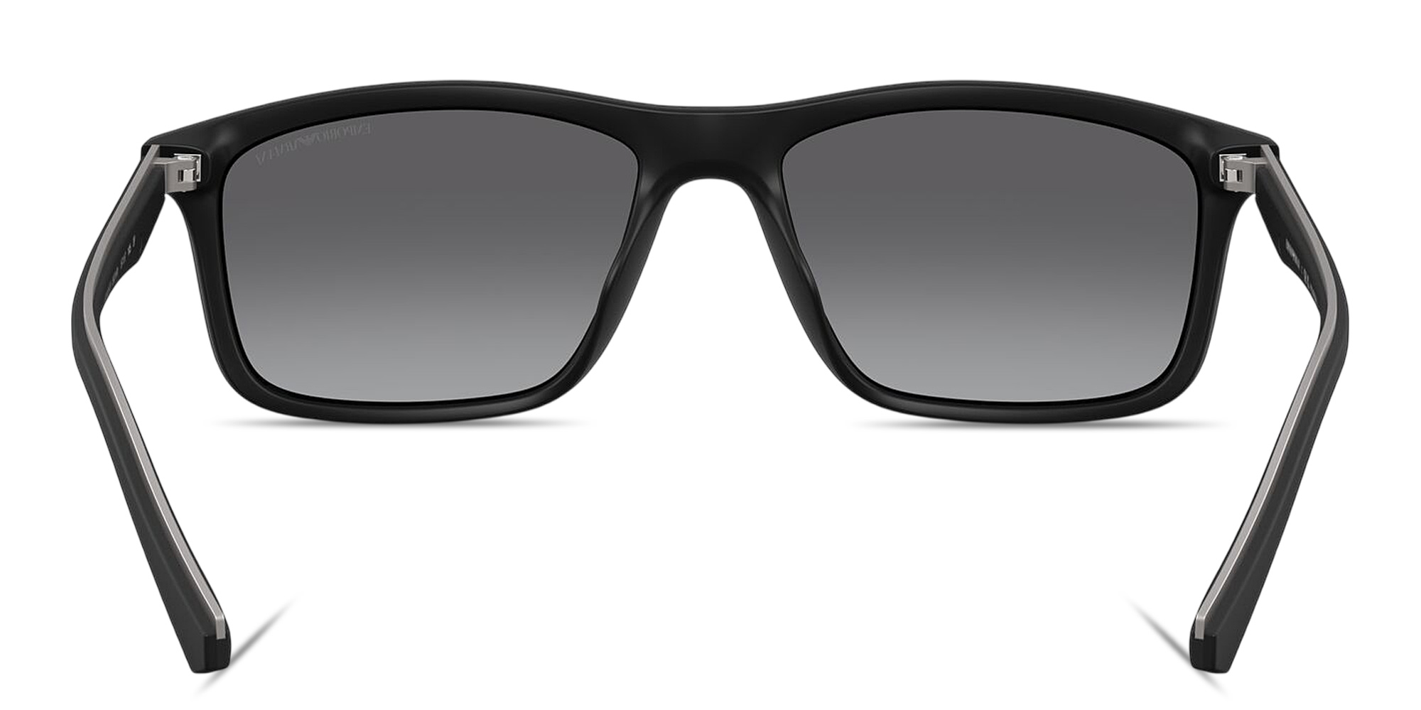 Shop Emporio Armani Eagle Logo Pillow Sunglasses in Matte Black online.