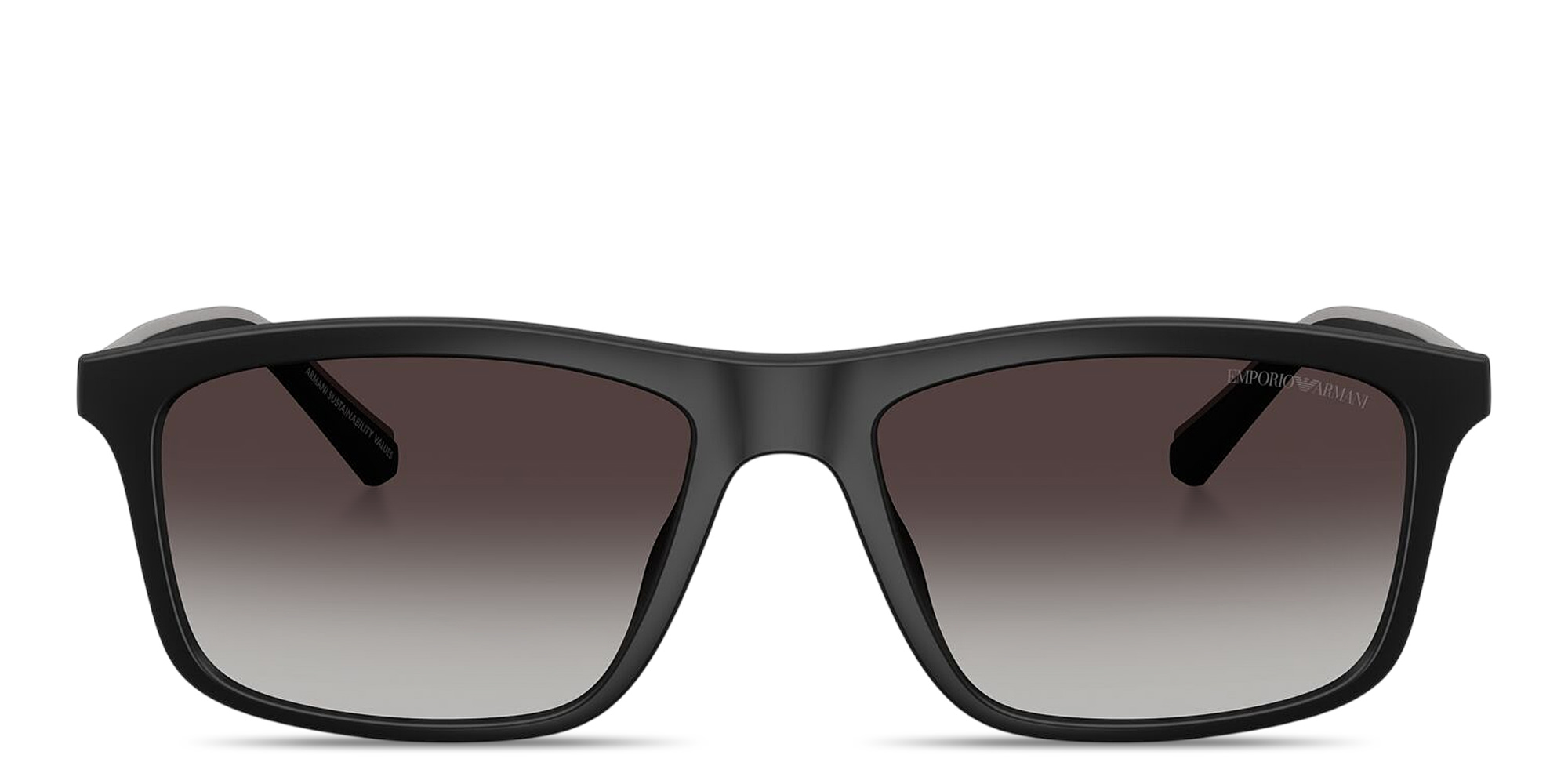 Shop Emporio Armani Eagle Logo Pillow Sunglasses in Matte Black online.