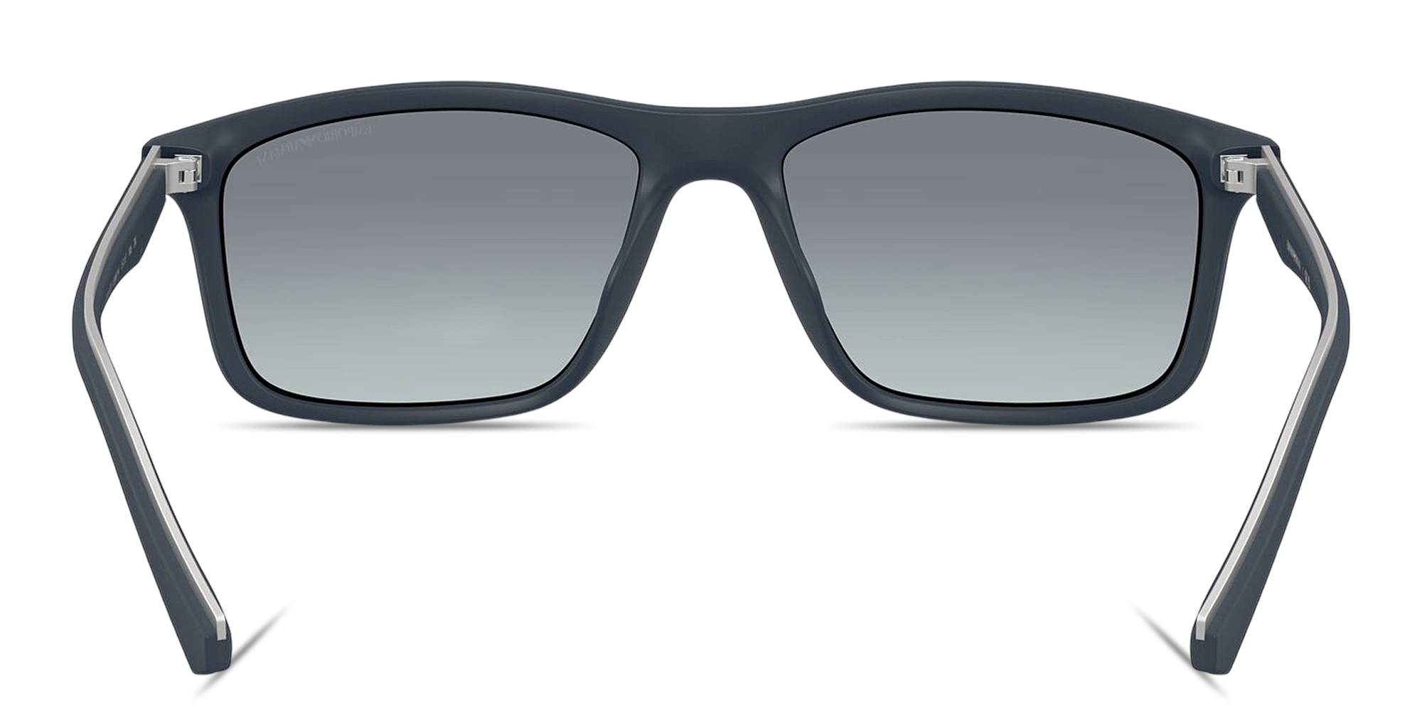 Shop Emporio Armani Eagle Logo Pillow Sunglasses in Matte Blue online.