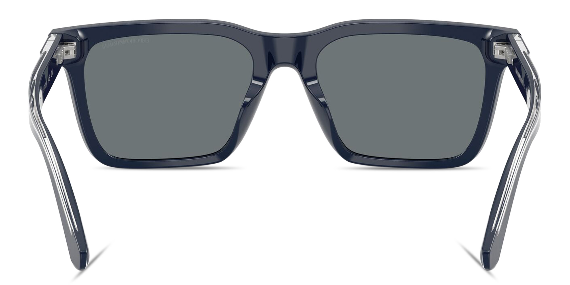Shop Emporio Armani Logo Signature Square Sunglasses in Blue online.