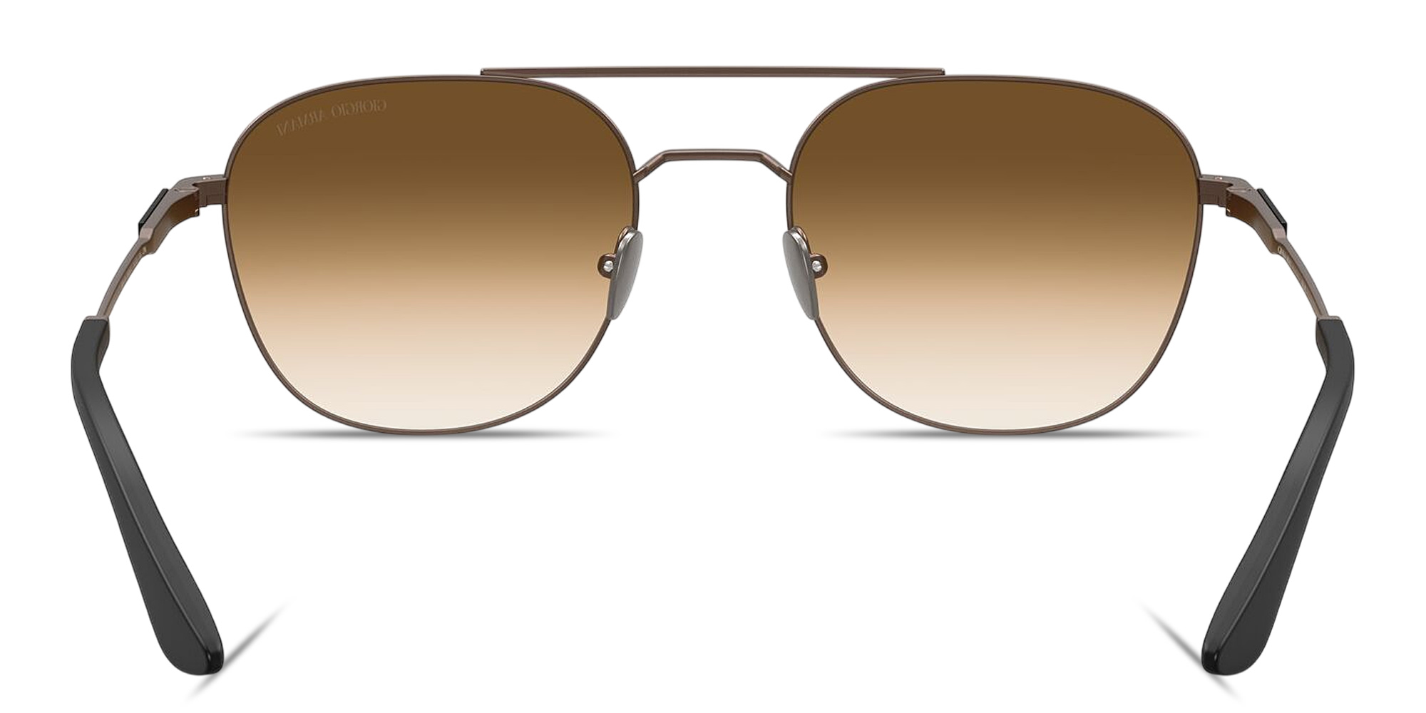 Shop GIORGIO ARMANI Logo Signature Square Sunglasses in Copper online.