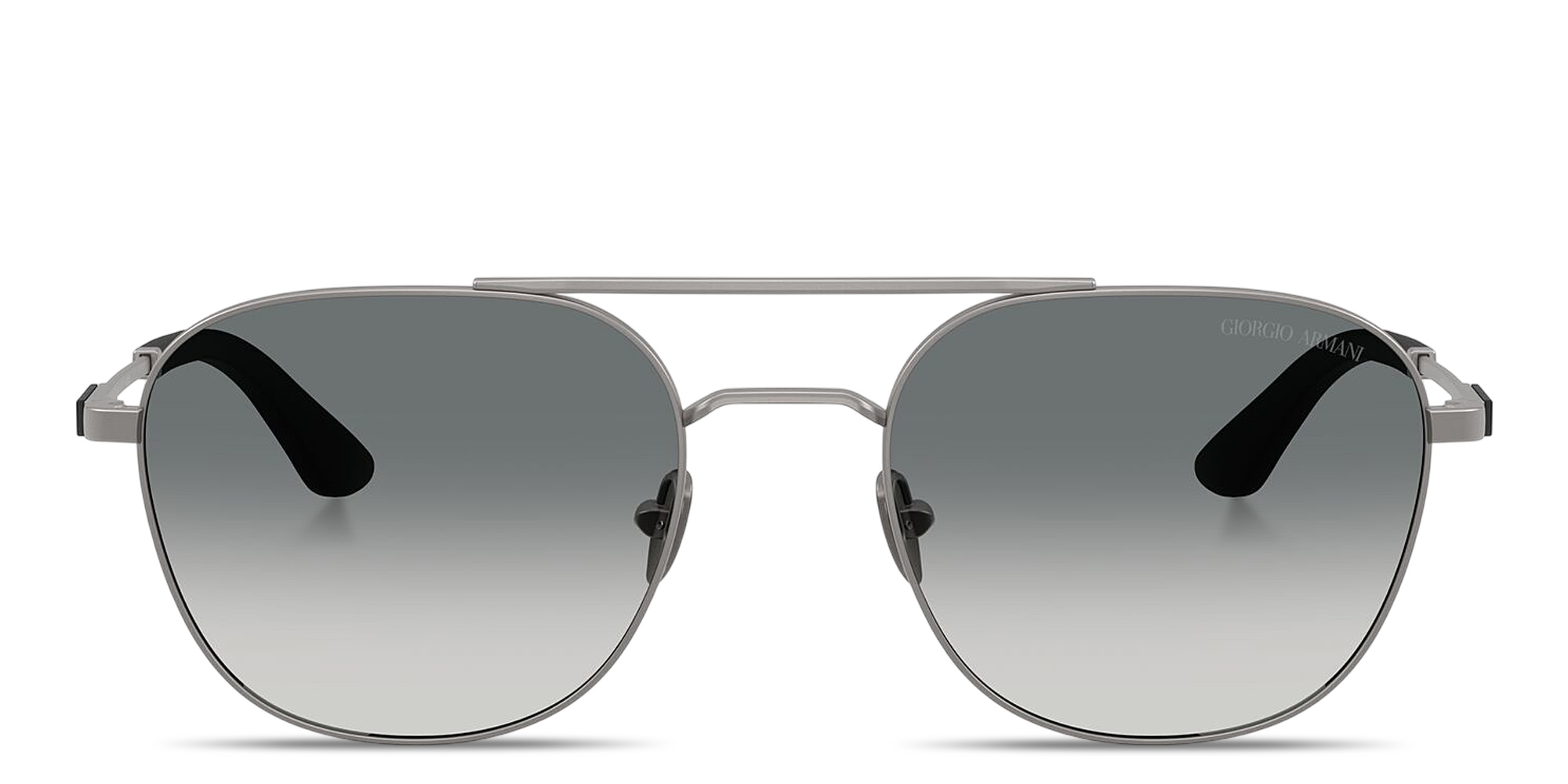 Shop GIORGIO ARMANI Logo Signature Square Sunglasses in Matte Gunmetal online.