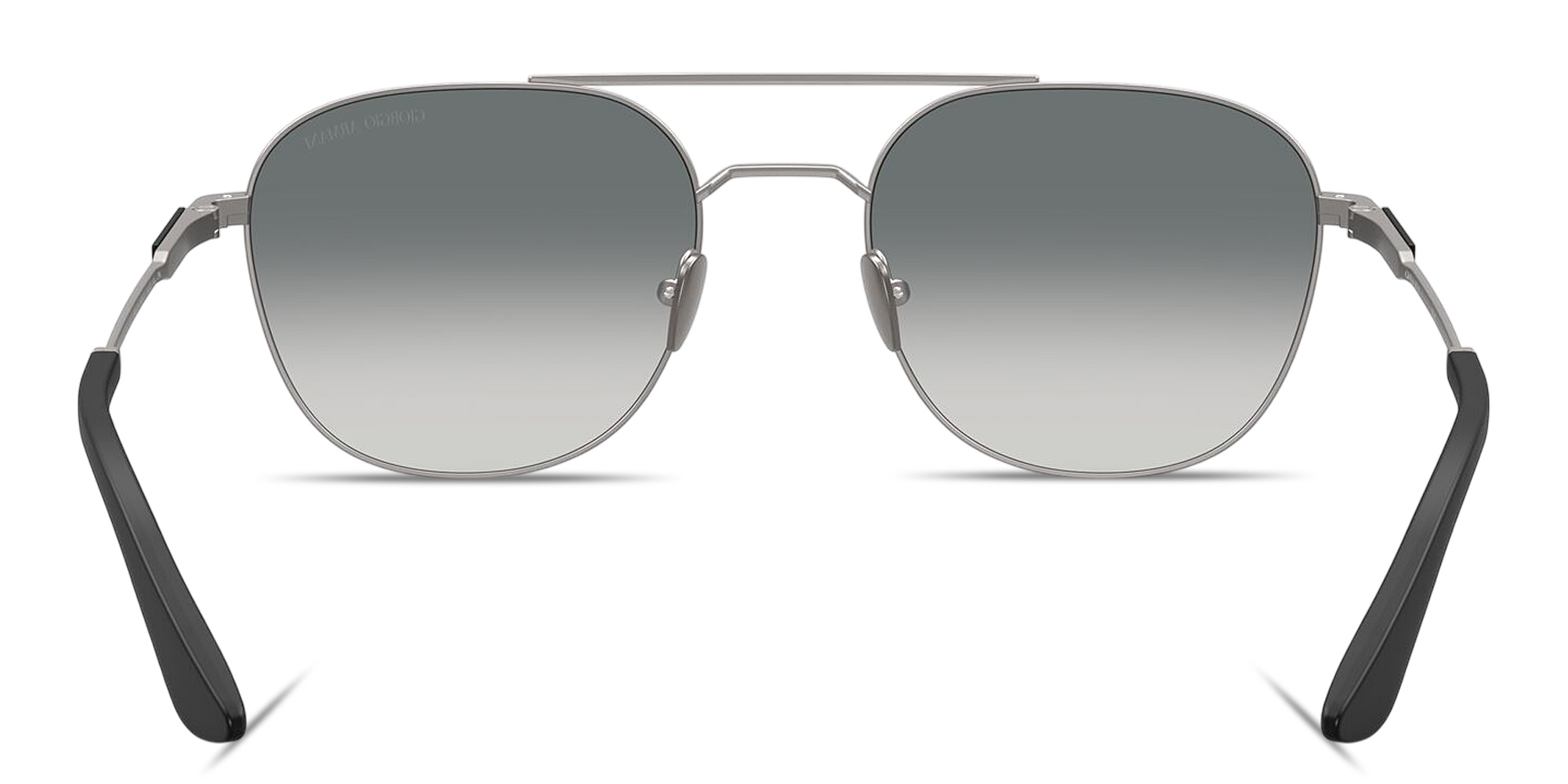 Shop GIORGIO ARMANI Logo Signature Square Sunglasses in Matte Gunmetal online.