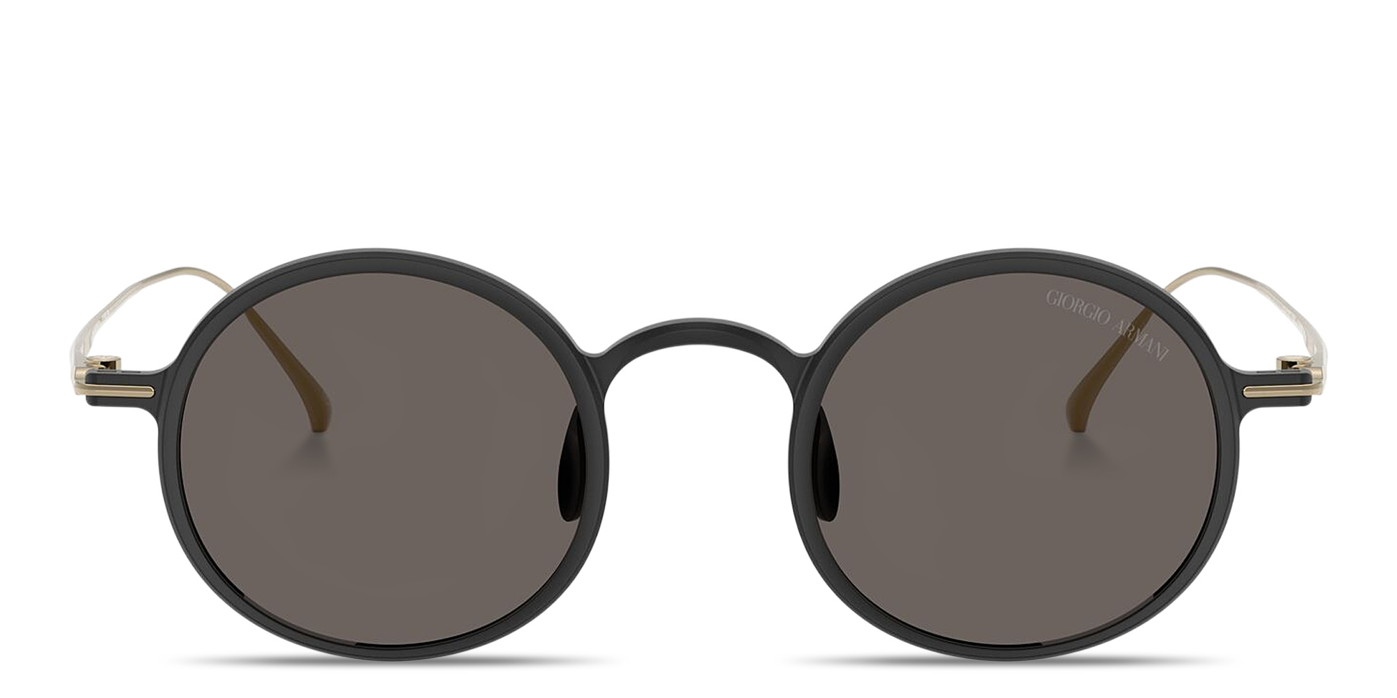 Shop GIORGIO ARMANI Logo Lettering Panthos Sunglasses in Matte Black online.