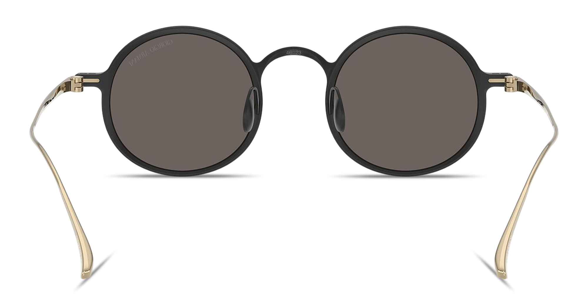 Shop GIORGIO ARMANI Logo Lettering Panthos Sunglasses in Matte Black online.