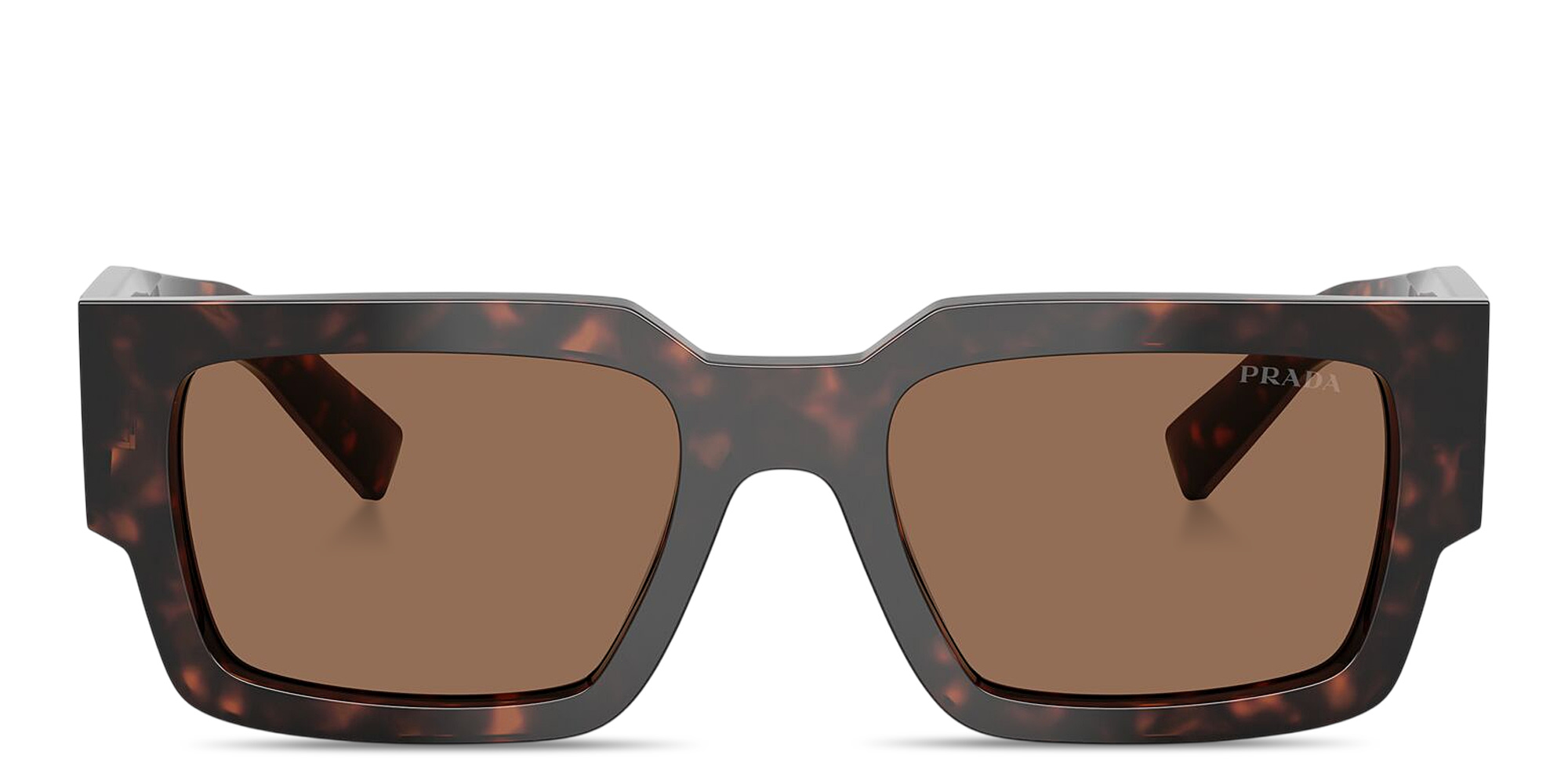 Shop PRADA Symbole Rectangle Sunglasses in Tortoise online.