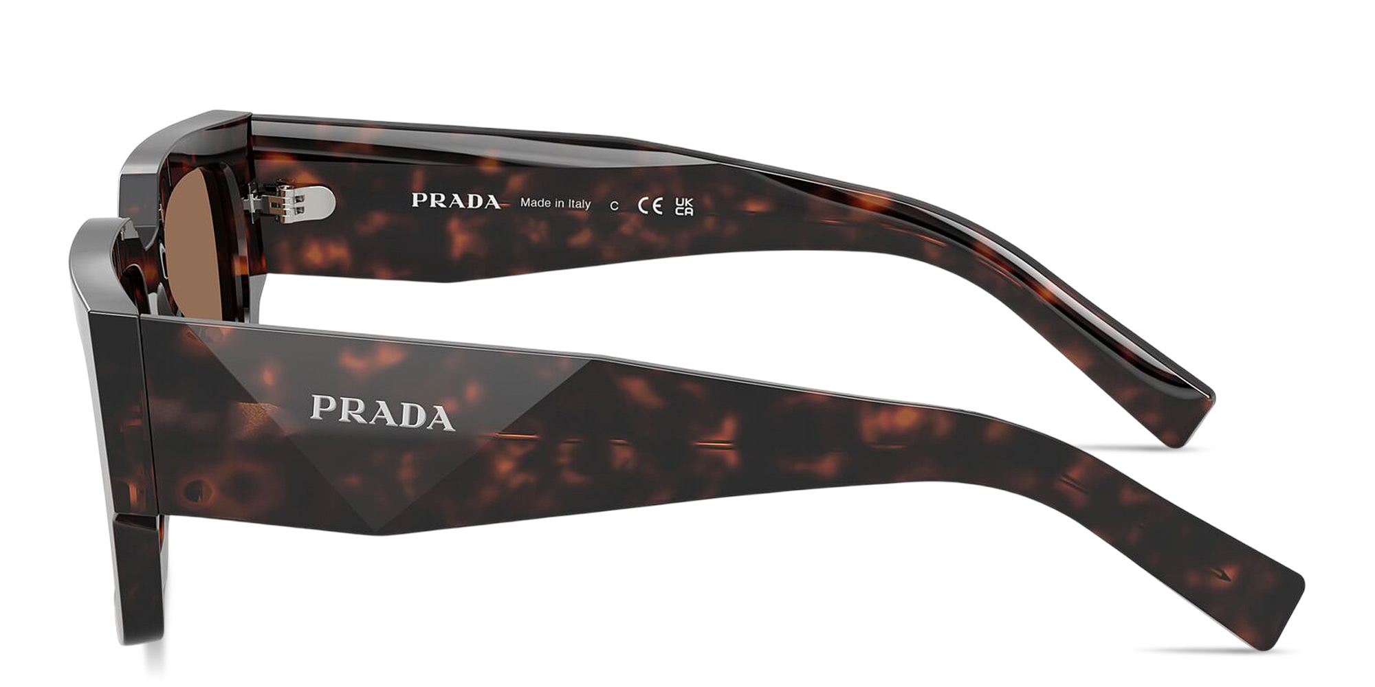 Shop PRADA Symbole Rectangle Sunglasses in Tortoise online.