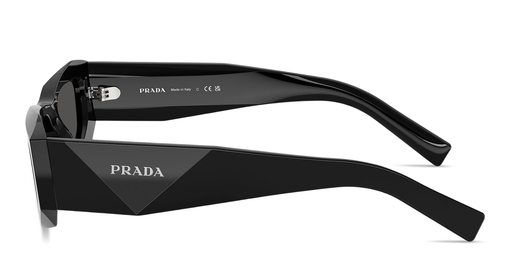 Shop PRADA Symbole Pillow Sunglasses in Black online.