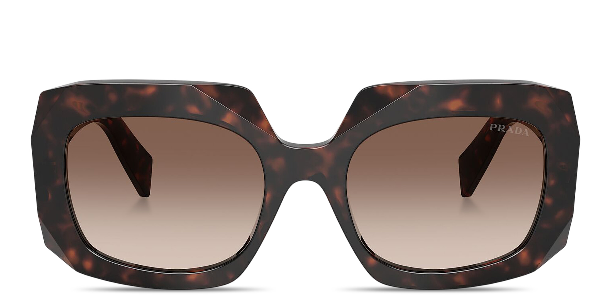 Shop PRADA Symbole Oversized Wide Square Sunglasses in Tortoise online.