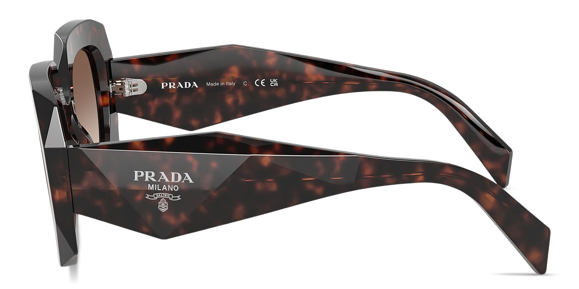 Shop PRADA Symbole Oversized Wide Square Sunglasses in Tortoise online.