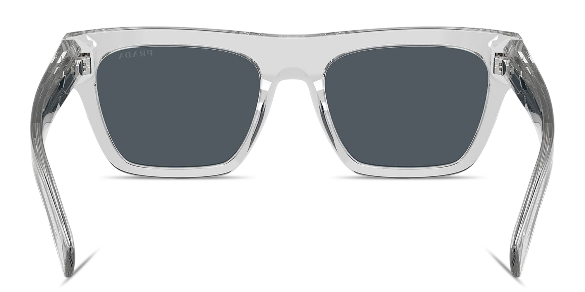 Shop PRADA Logo Signature Rectangle Sunglasses in Crystal Grey online.