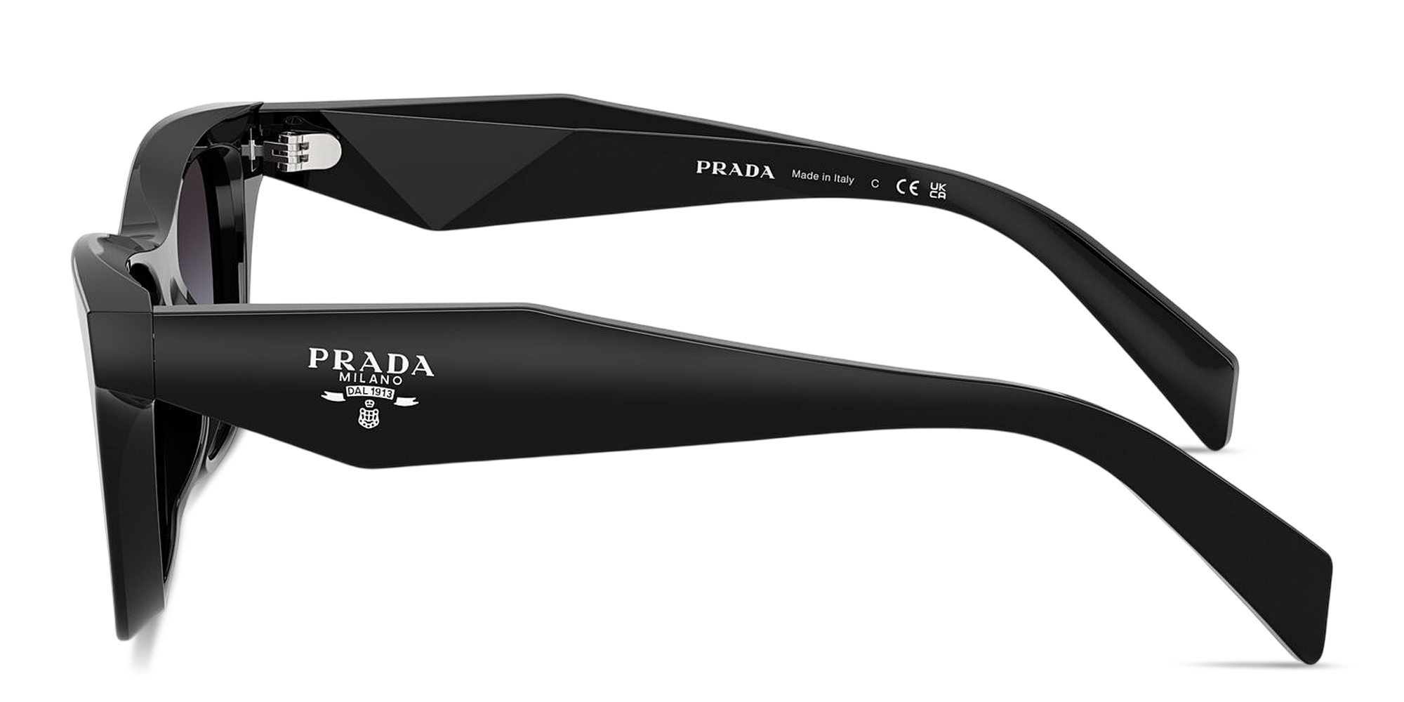 PRADA Logo Signature Butterfly Sunglasses in Black – Product Photo 3