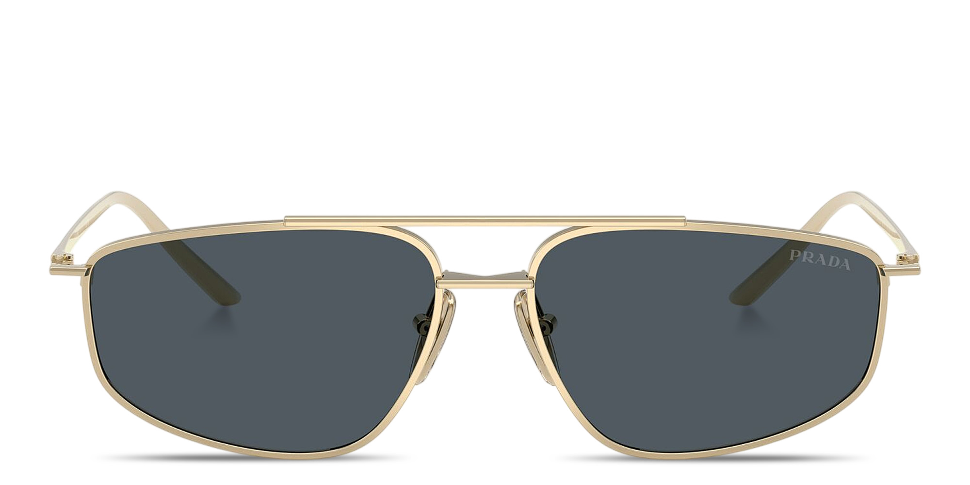 PRADA Logo Signature Pillow Sunglasses in Pale Gold – Product Photo 1