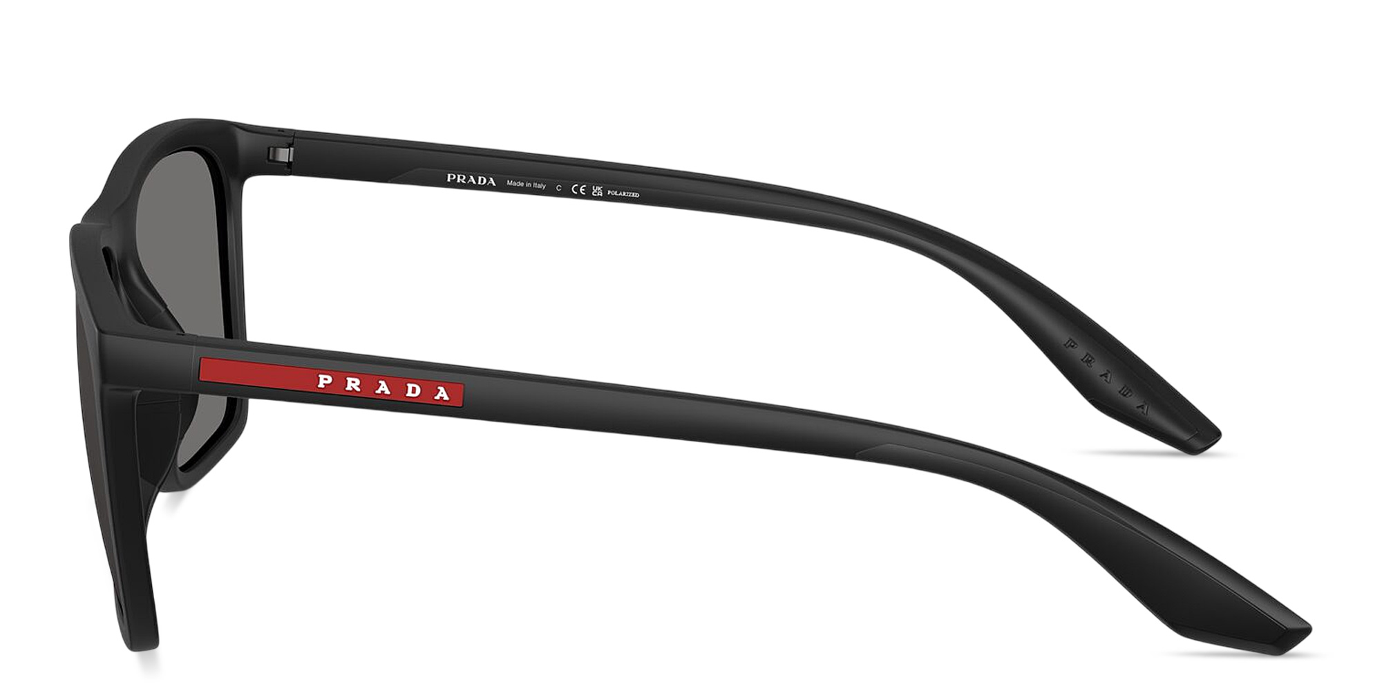 Prada Linea Rossa Logo Signature Pillow Sunglasses in Matte Black – Product Photo 3