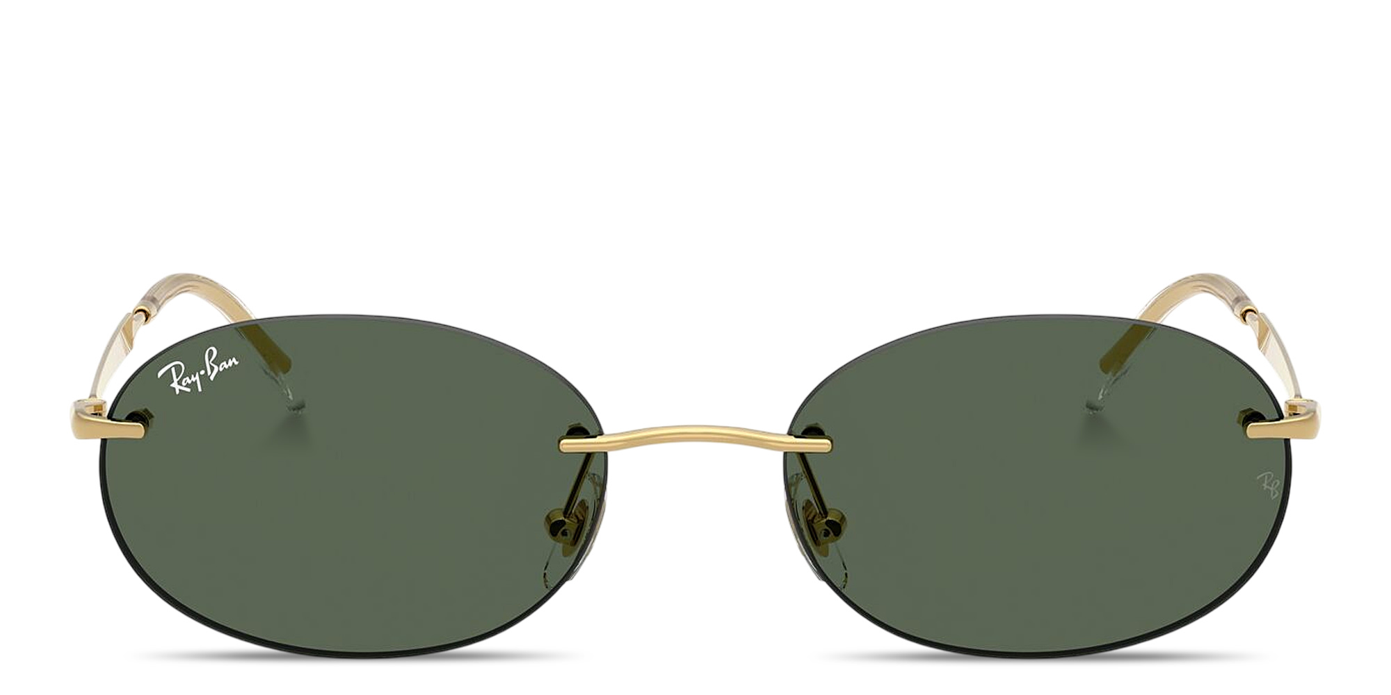 Ray-Ban Logo Signature Unisex Rimless Oval Sunglasses in Arista Gold – Product Photo 1